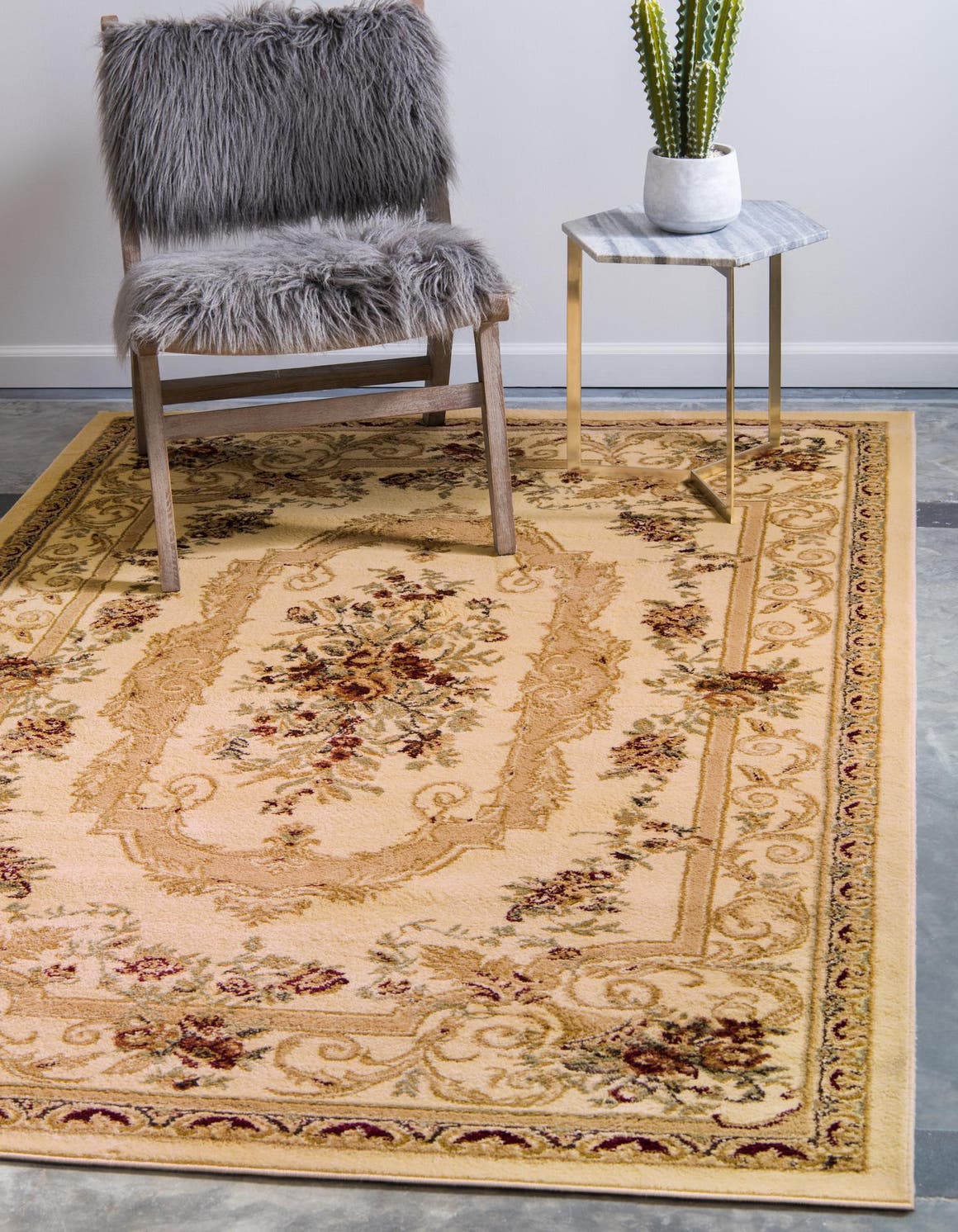 Cream 9' x 12' Classic Aubusson Rug eSaleRugs