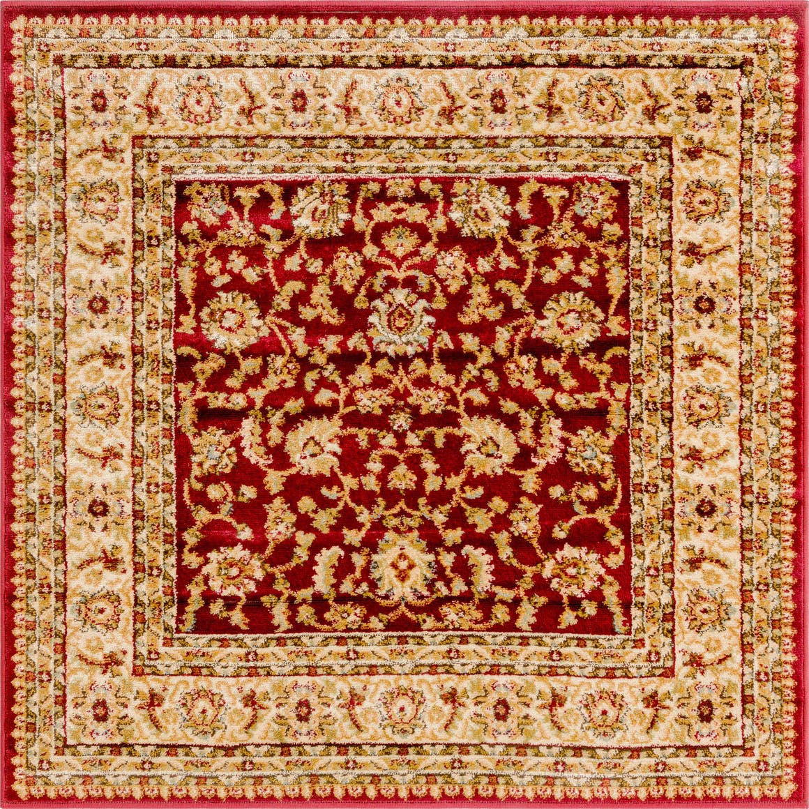Red 4' x 4' Aditi Square Rug