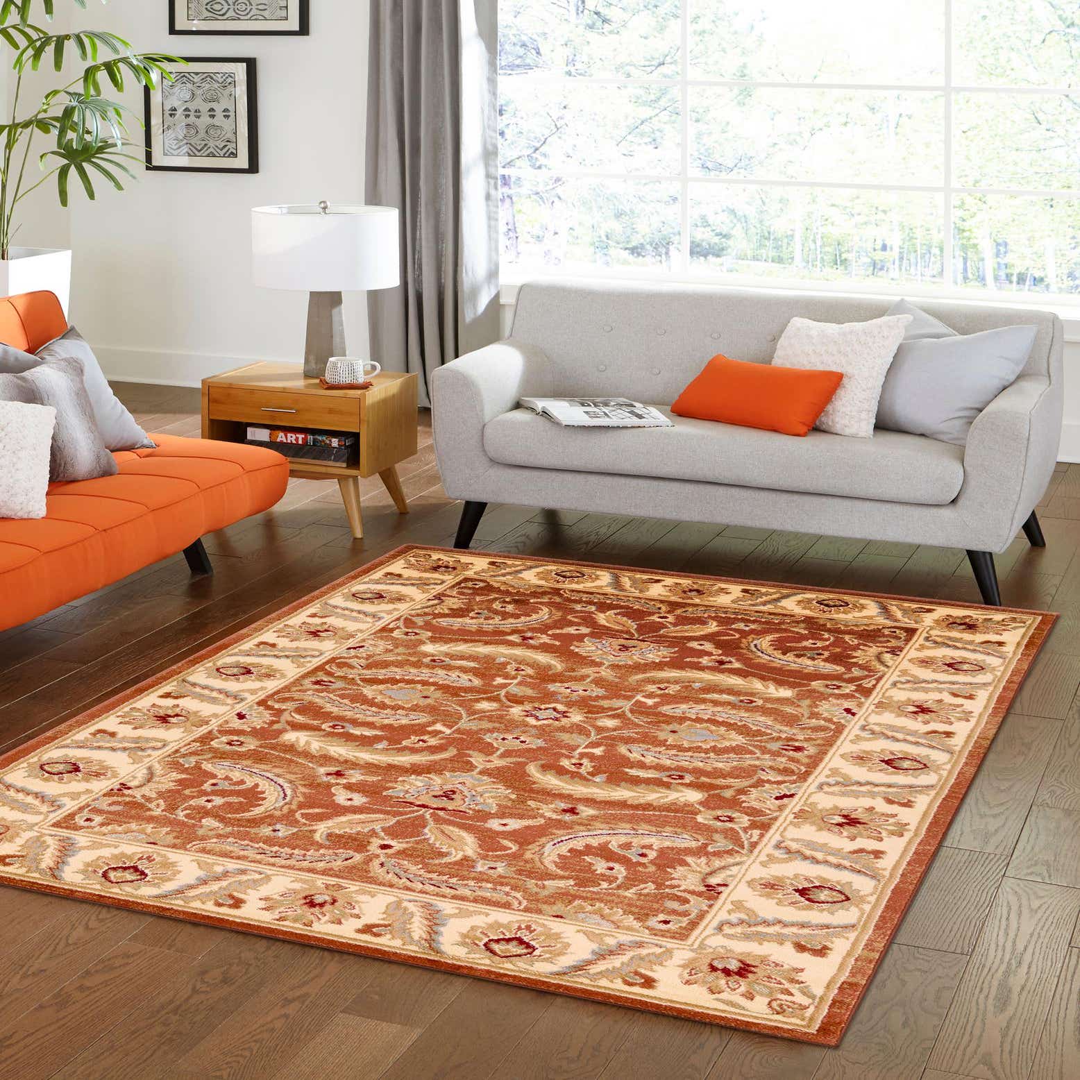 Brick Red 5' x 8' Aditi Rug