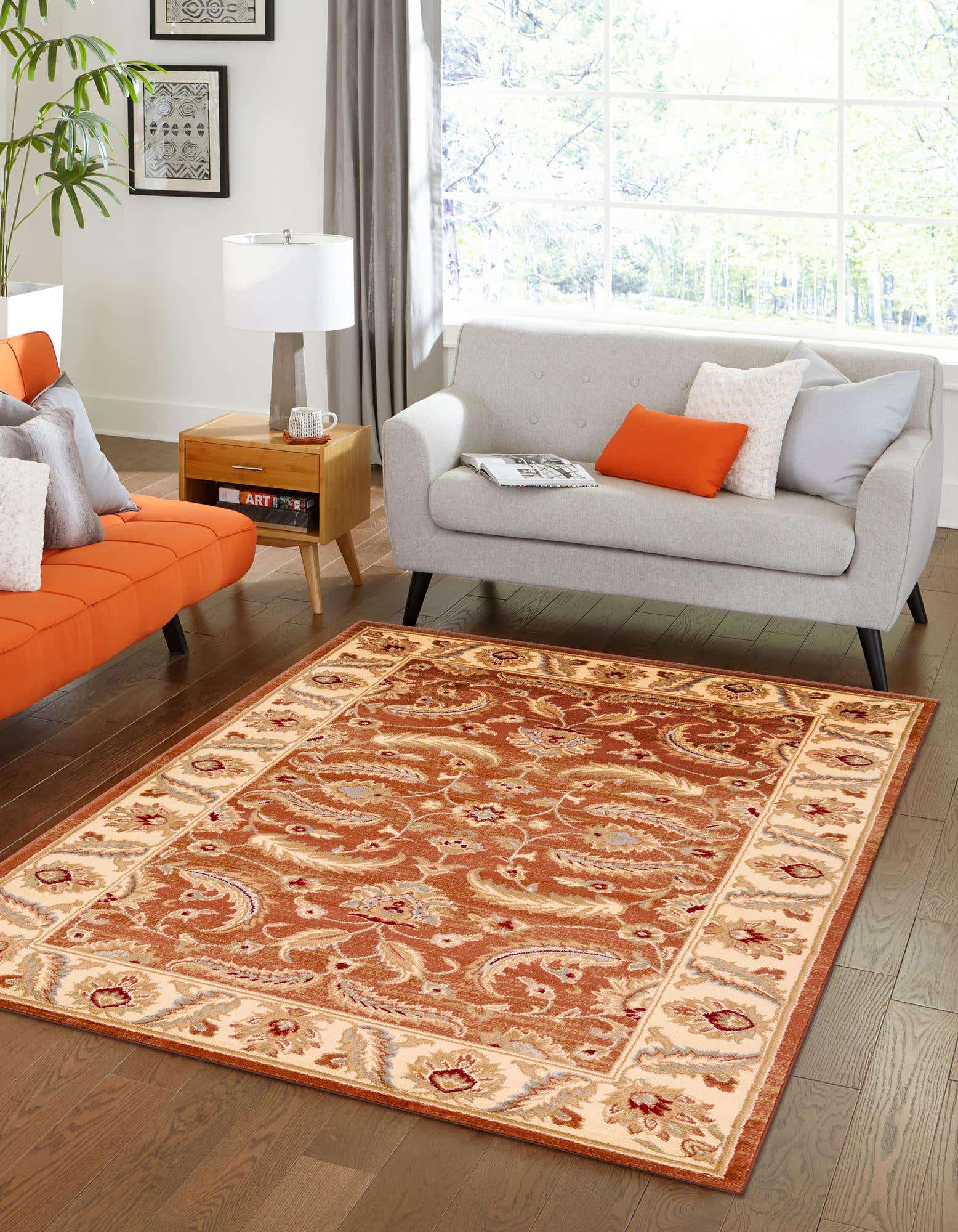 Brick Red 5' x 8' Aditi Rug | Rugs.com
