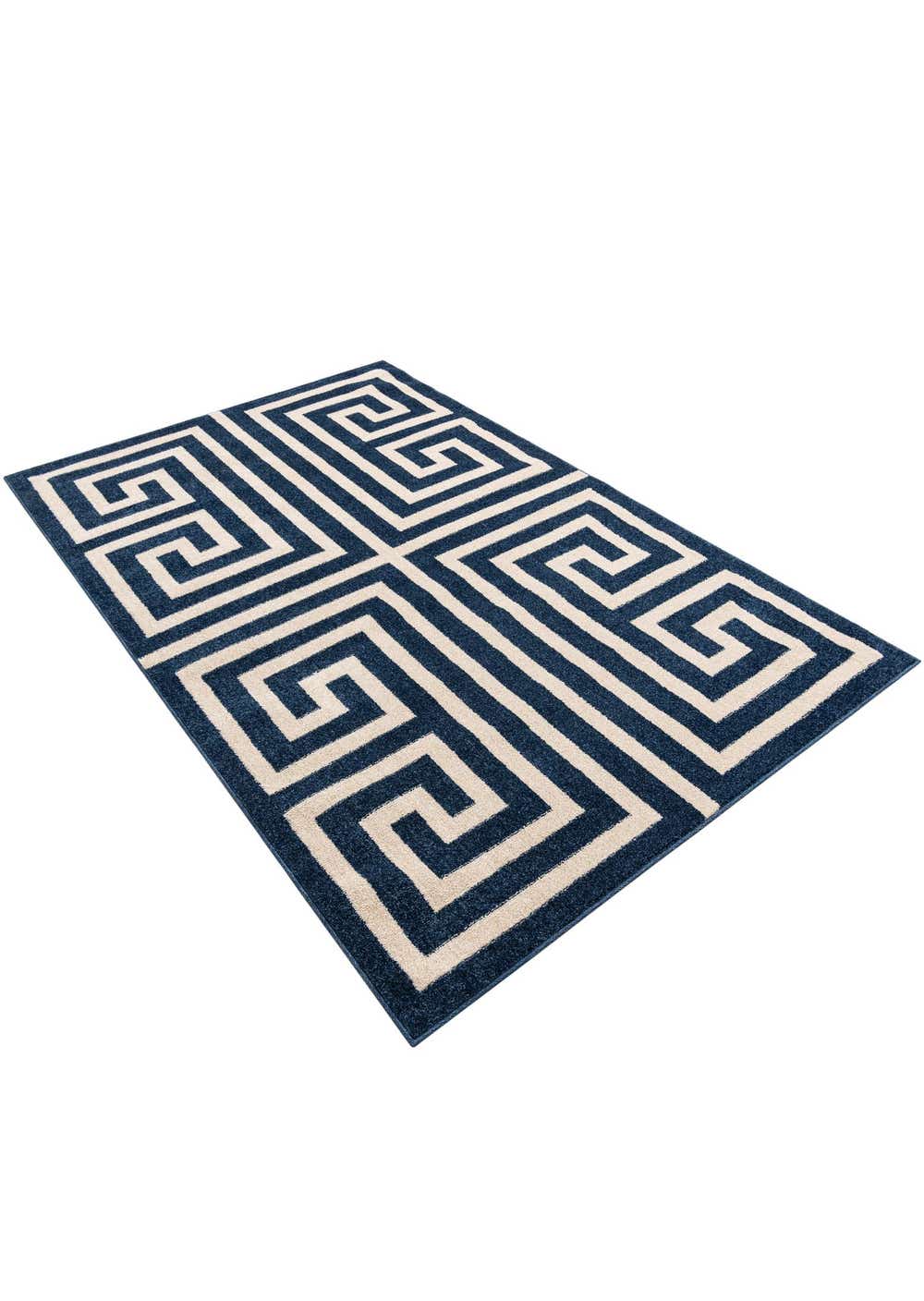 Navy Blue 152cm x 245cm Greek Key Rug AU Rugs