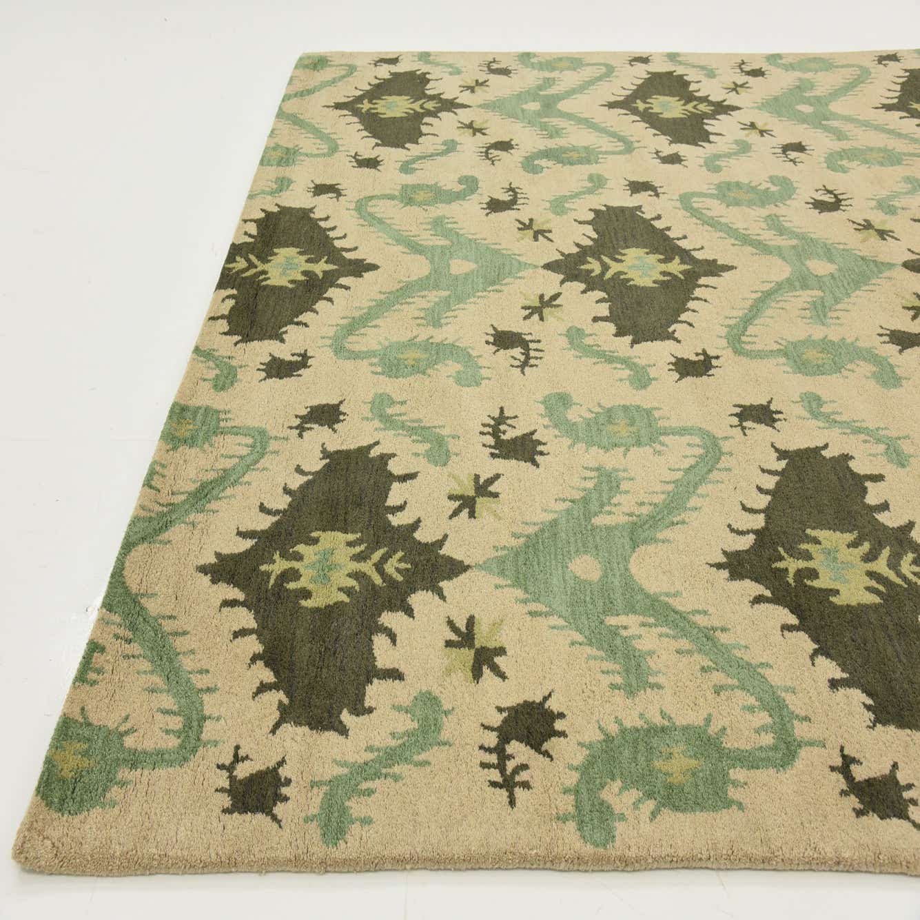 Beige 10' x 13' Ikat Wool Rug eSaleRugs