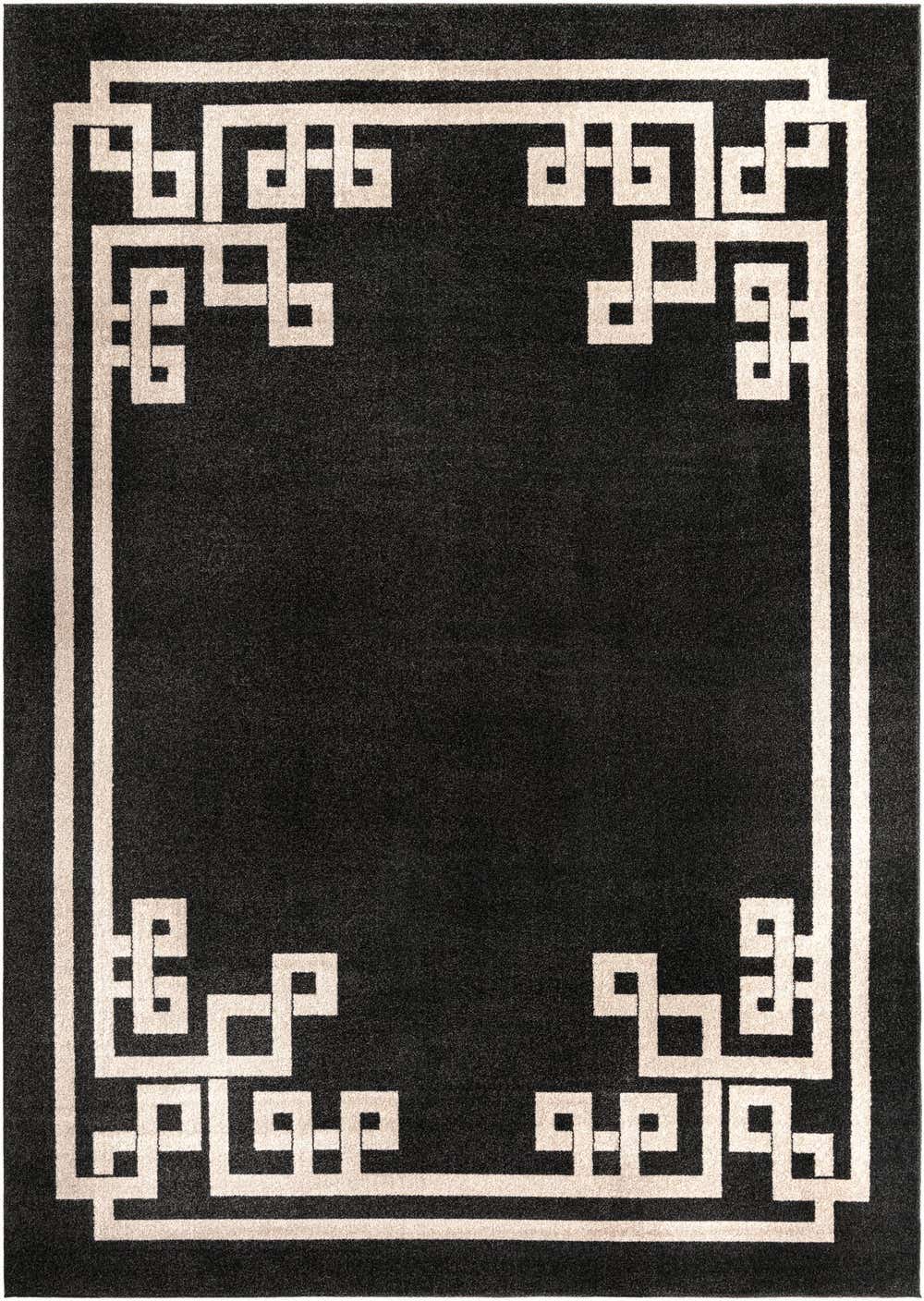 Black 9' x 12' Greek Key Rug eSaleRugs