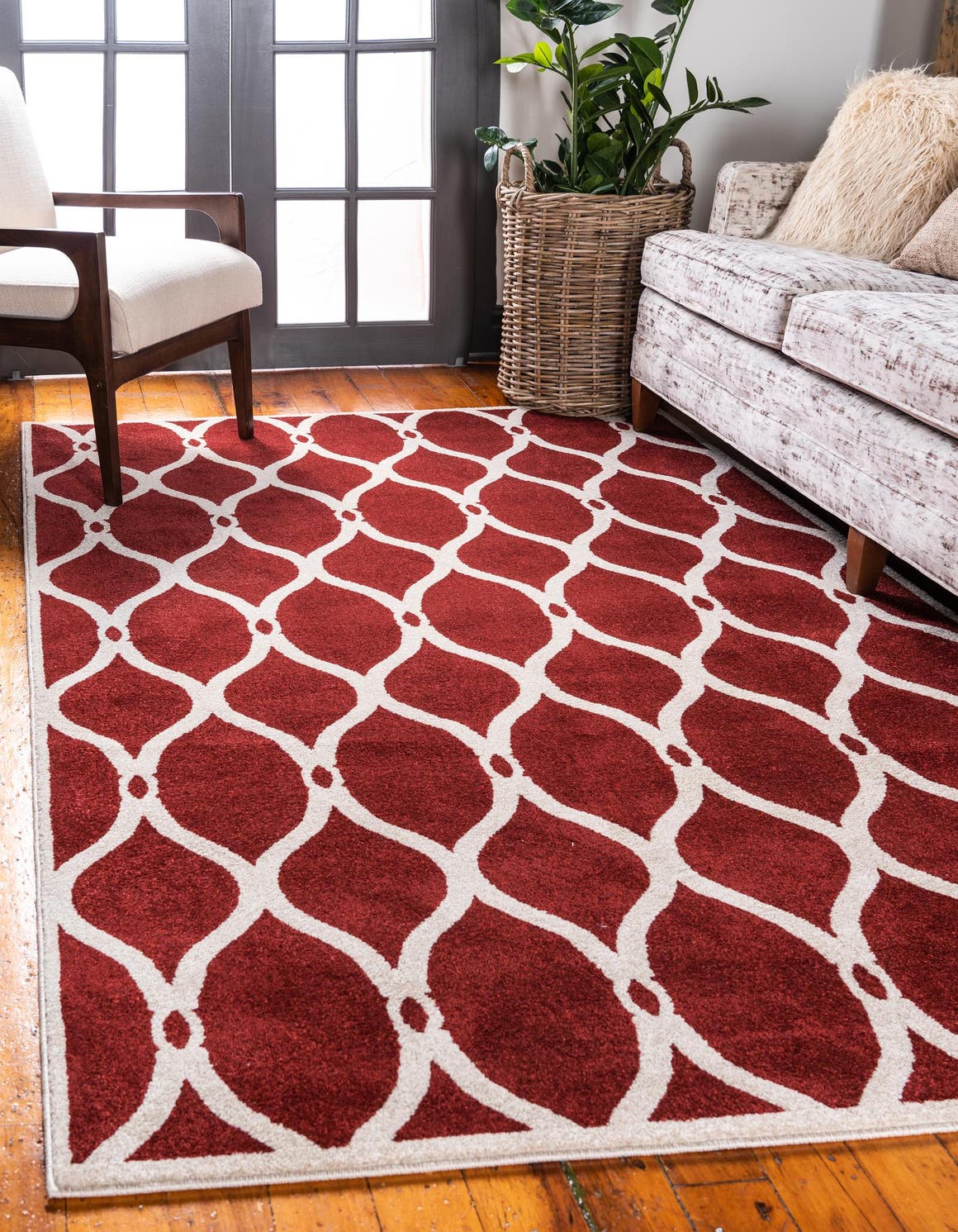 Red 5' x 8' Trellis Rug eSaleRugs