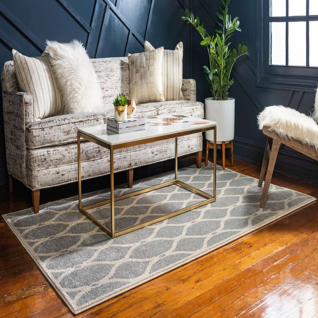 Light Gray 9' x 12' Trellis Rug eSaleRugs