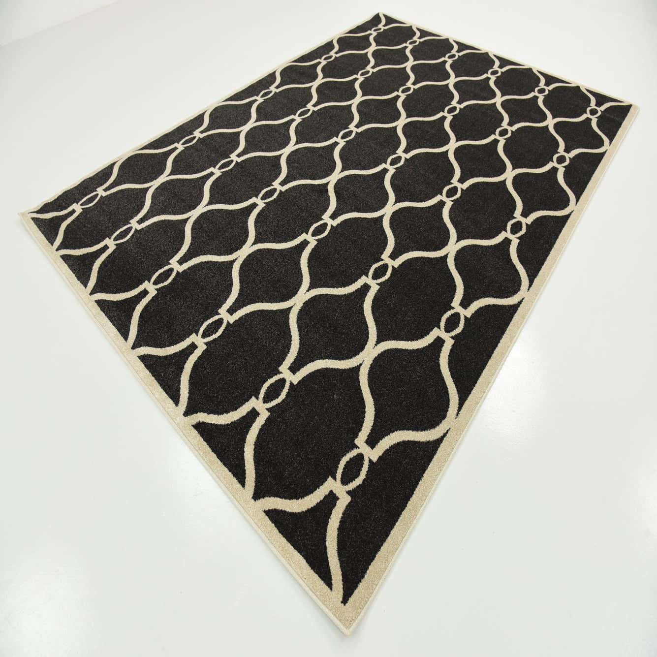 Black 7' x 10' Trellis Rug eSaleRugs