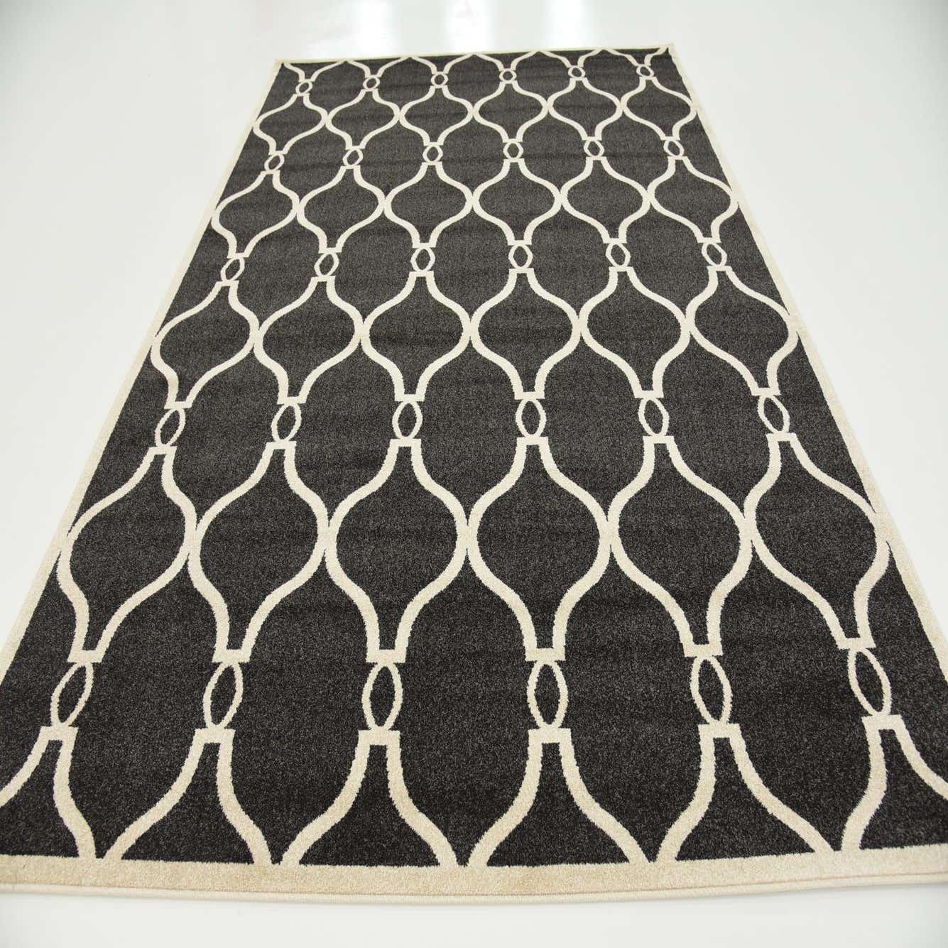 Black 7' x 10' Trellis Rug eSaleRugs