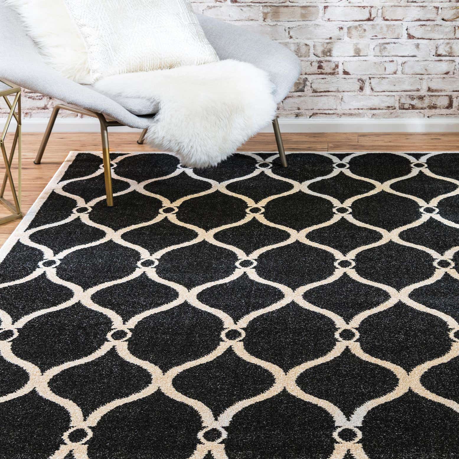 Black 7' x 10' Trellis Rug eSaleRugs
