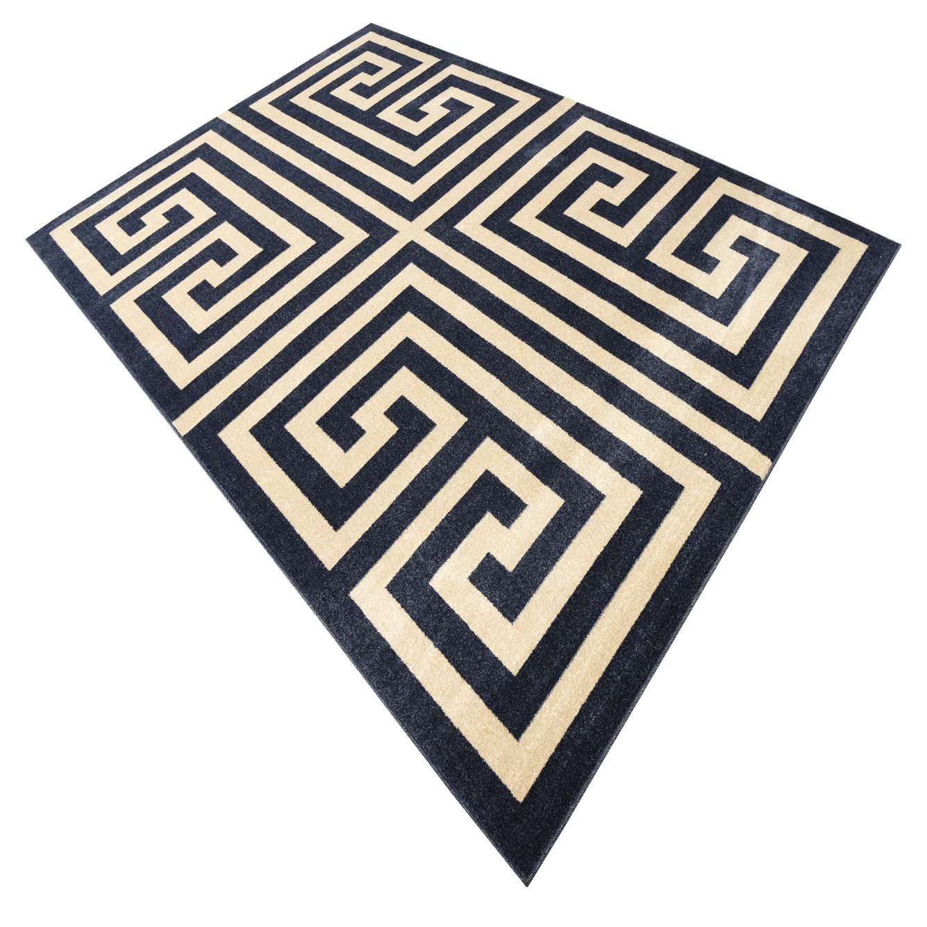 Navy Blue 7' x 10' Greek Key Rug eSaleRugs