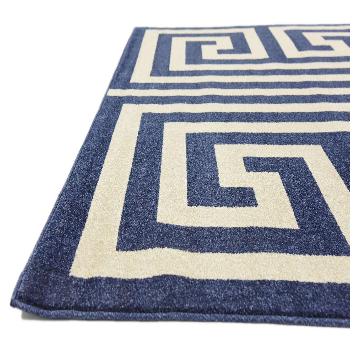 Navy Blue 7' x 10' Greek Key Rug eSaleRugs