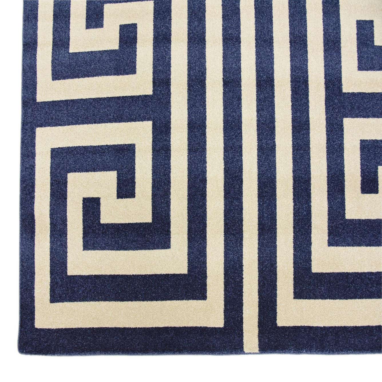 Navy Blue 7' x 10' Greek Key Rug eSaleRugs