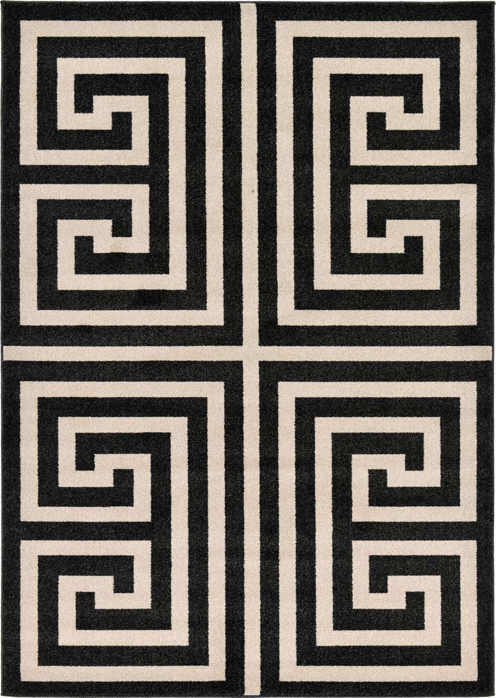 Black 5' x 8' Greek Key Rug eSaleRugs