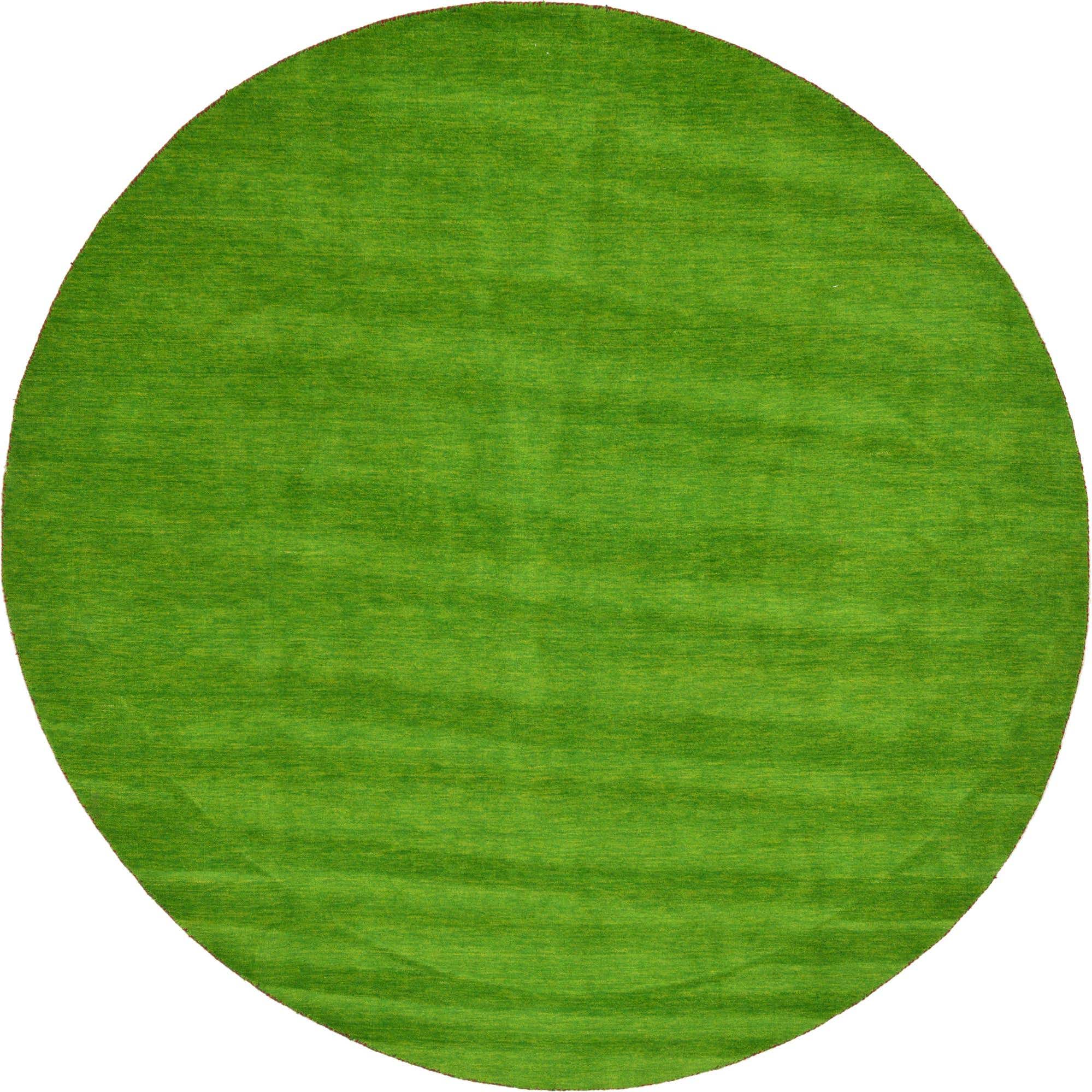 Light Green 9' 10 x 9' 10 Solid Gabbeh Round Rug