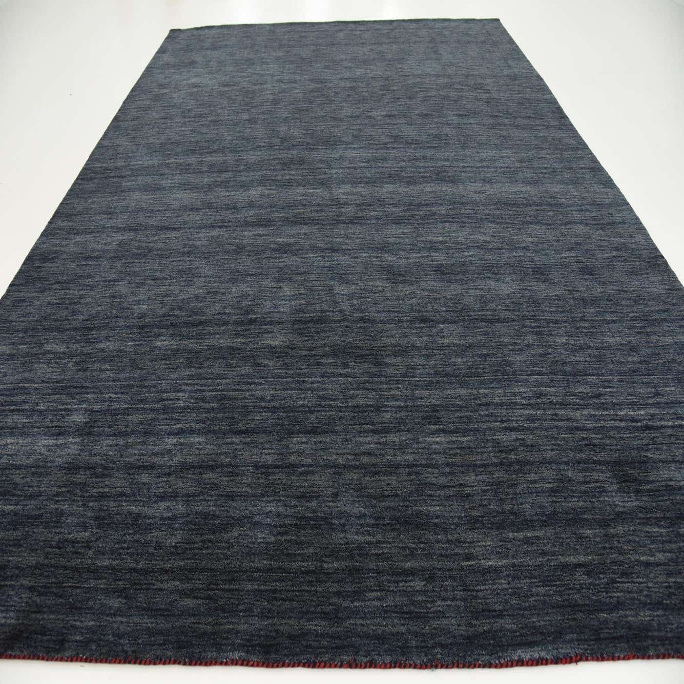 Navy Blue 9' 10 x 13' Hand Knotted Solid Gabbeh Wool Rug eSaleRugs