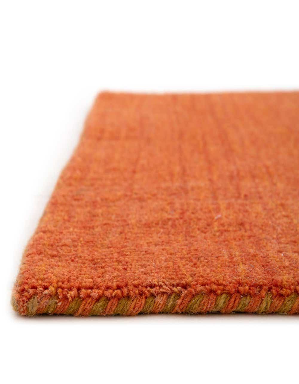 Orange 2' 7 x 9' 10 Hand Knotted Solid Gabbeh Wool Runner Rug | eSaleRugs