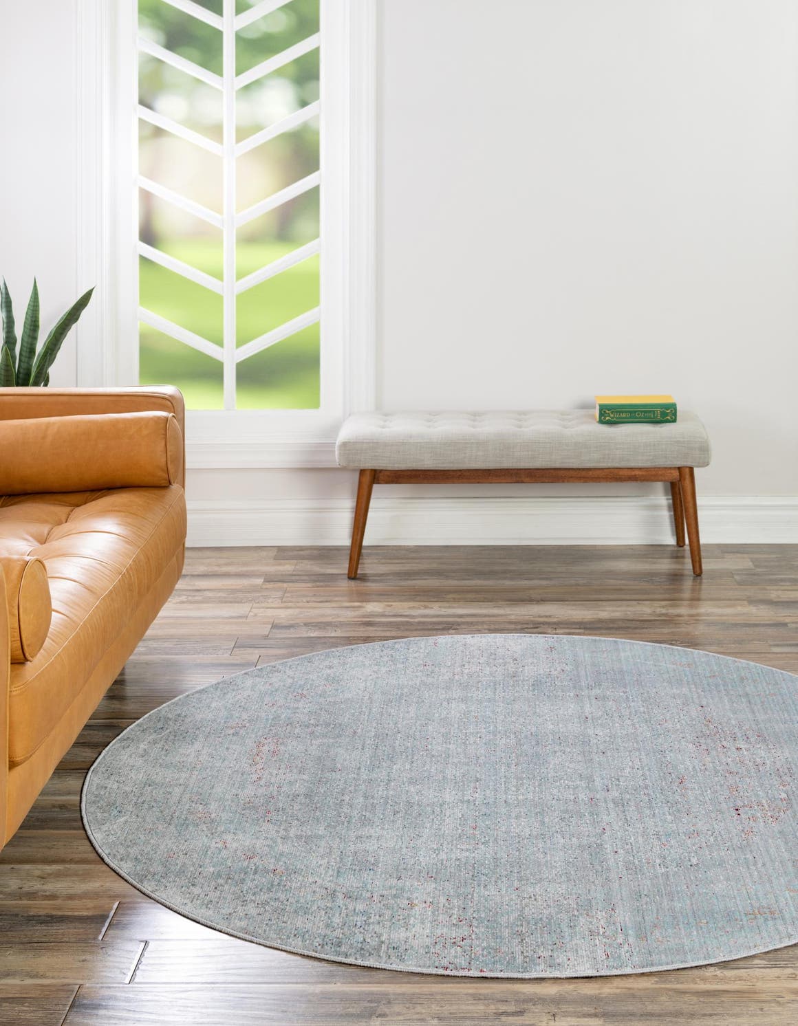 Gray 183cm x 183cm Aqua Round Rug AU Rugs