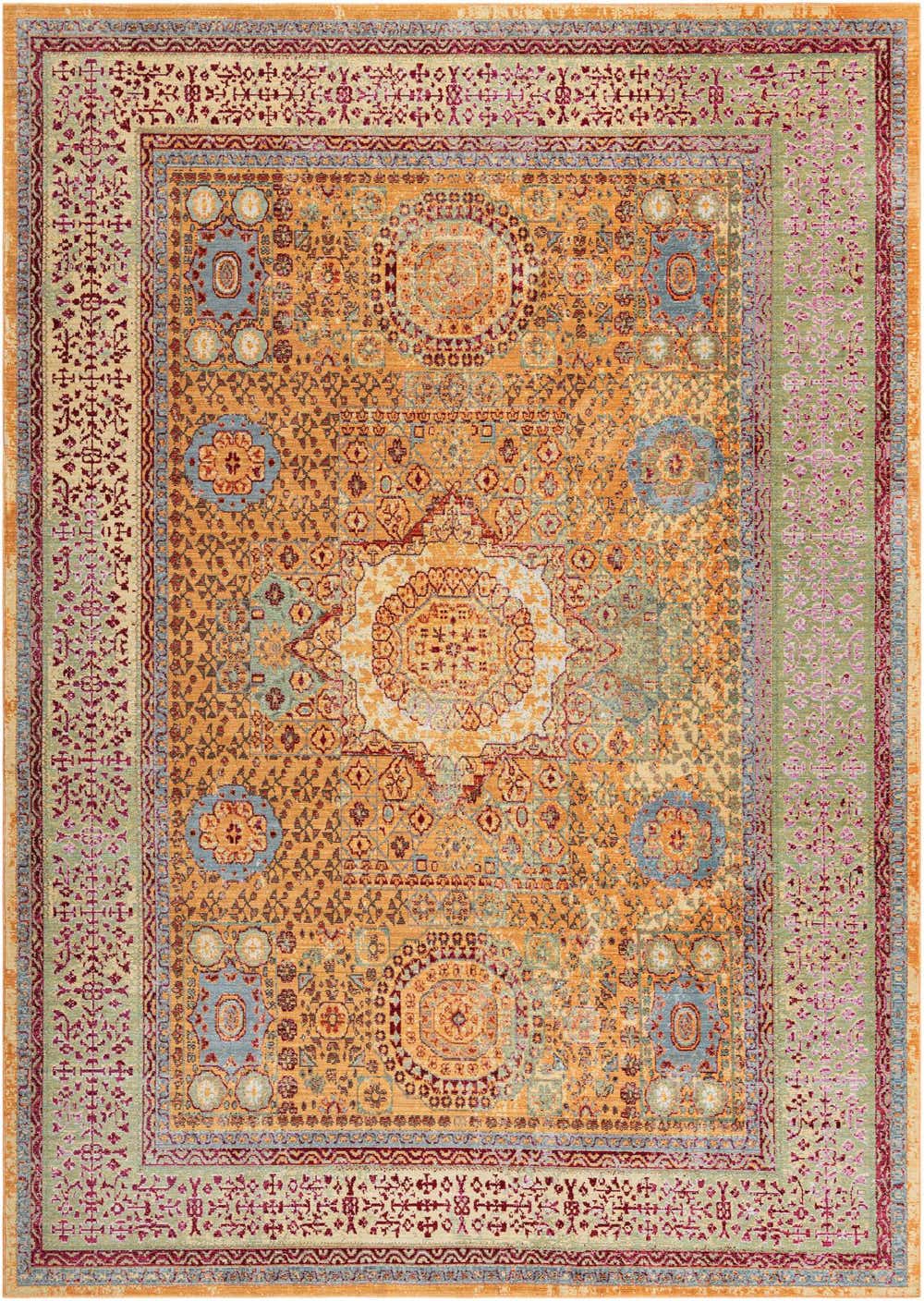 Gold 9' x 12' Aqua Rug eSaleRugs