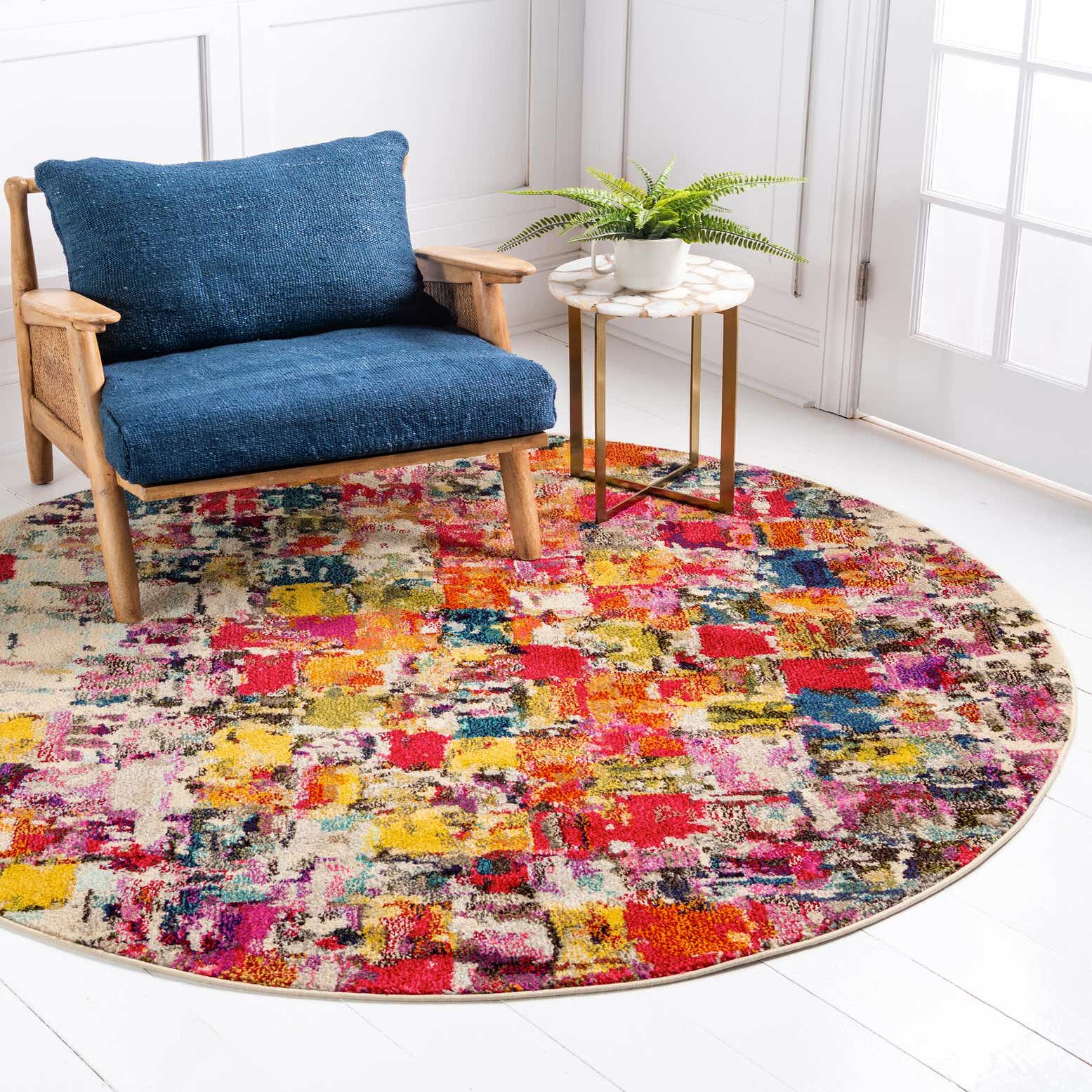 Multicolor 8' x 8' Casablanca Round Rug eSaleRugs