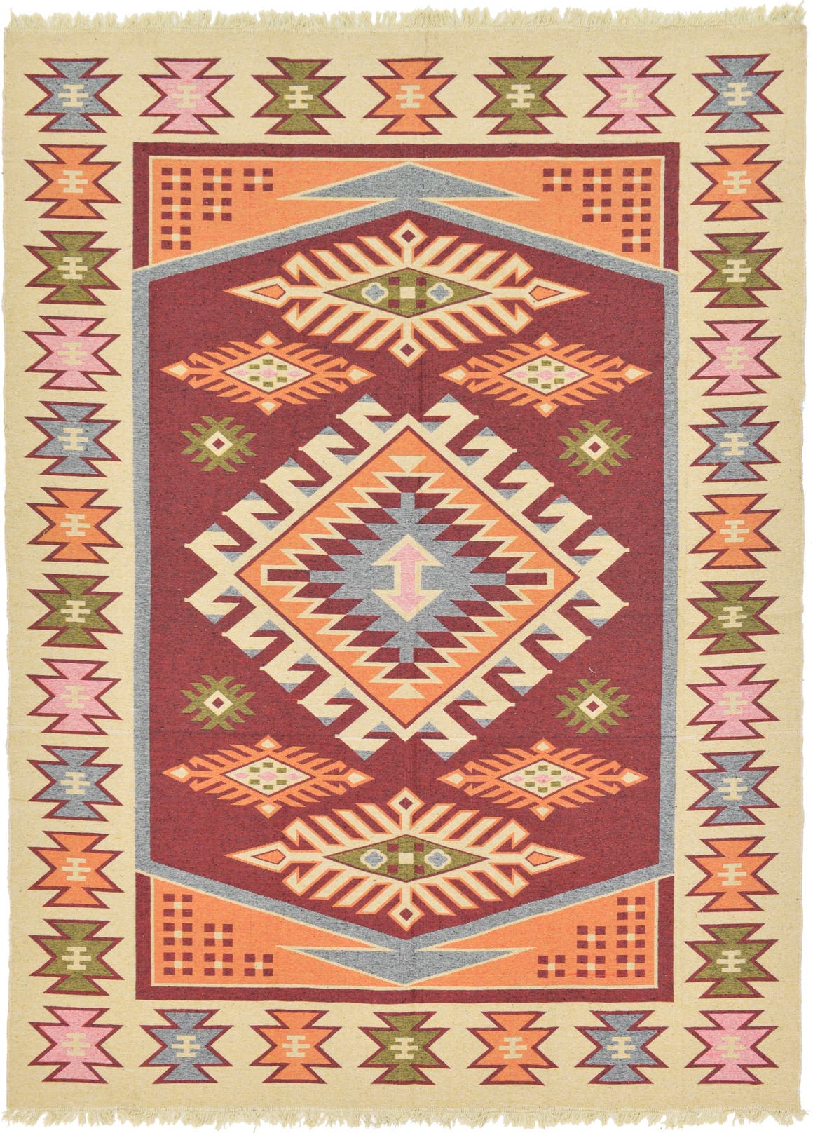 Cream 8' 9 x 11' 10 Kilim Dhurrie Rug eSaleRugs