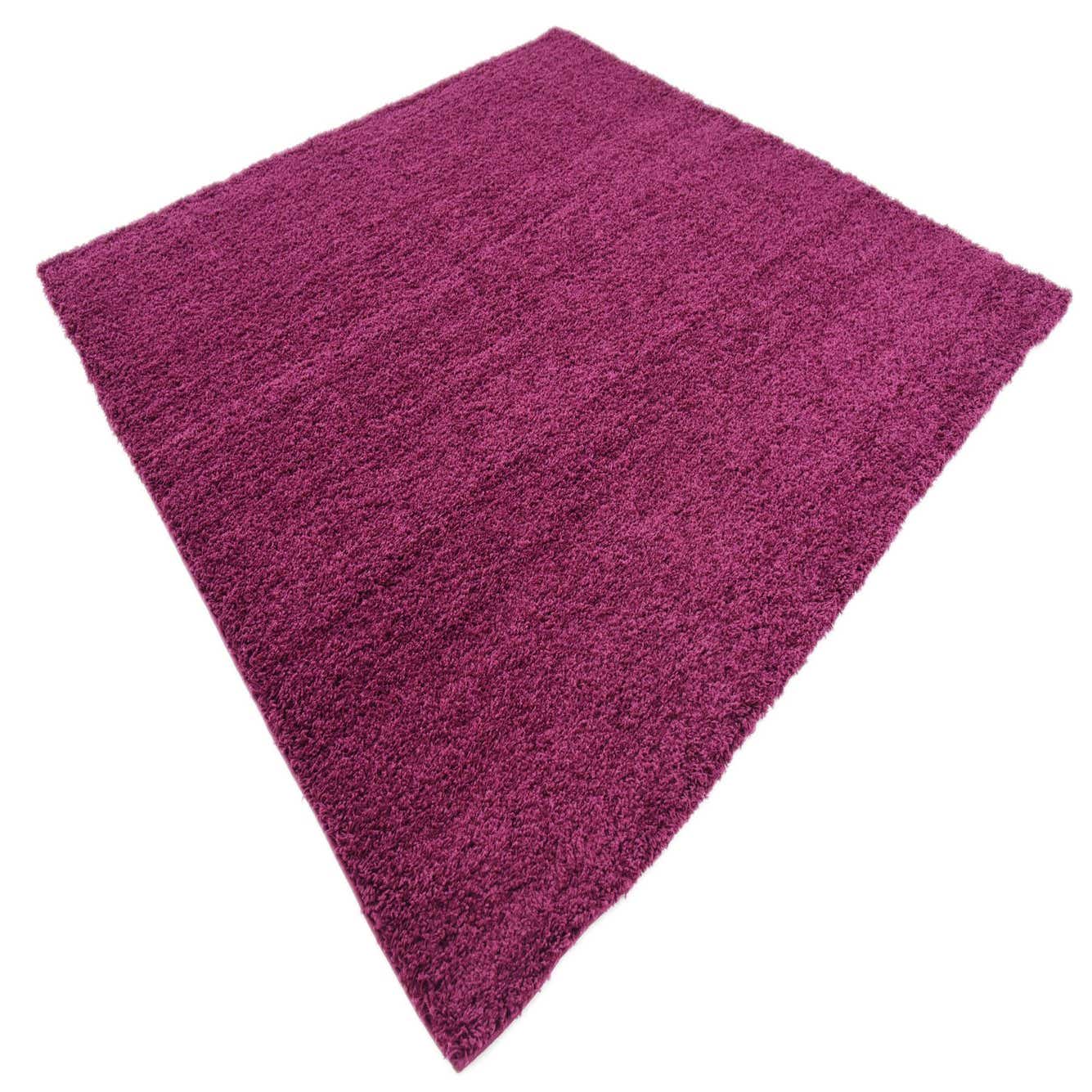 Eggplant Purple 8' x 8' Solid Shag Square Rug