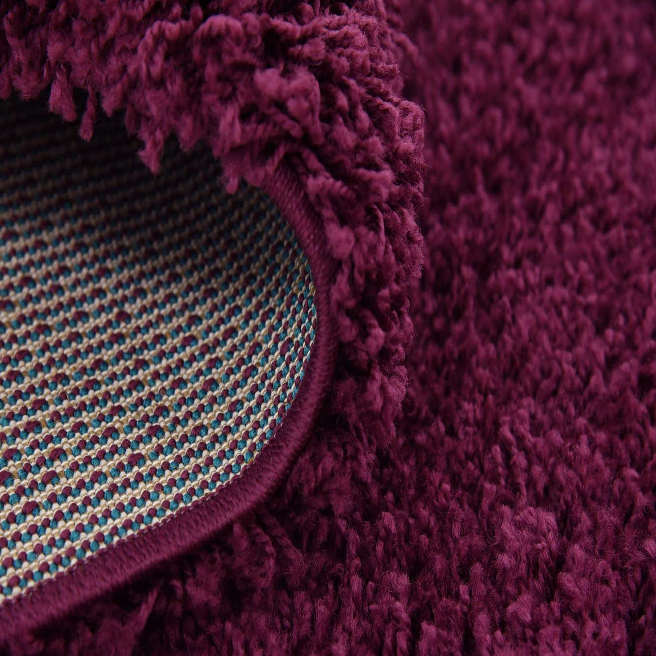 Eggplant Purple 8' x 8' Solid Shag Square Rug