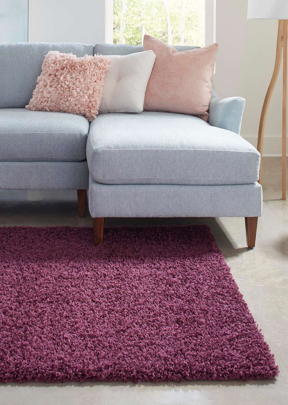 Eggplant Purple 5' x 8' Solid Shag Rug eSaleRugs