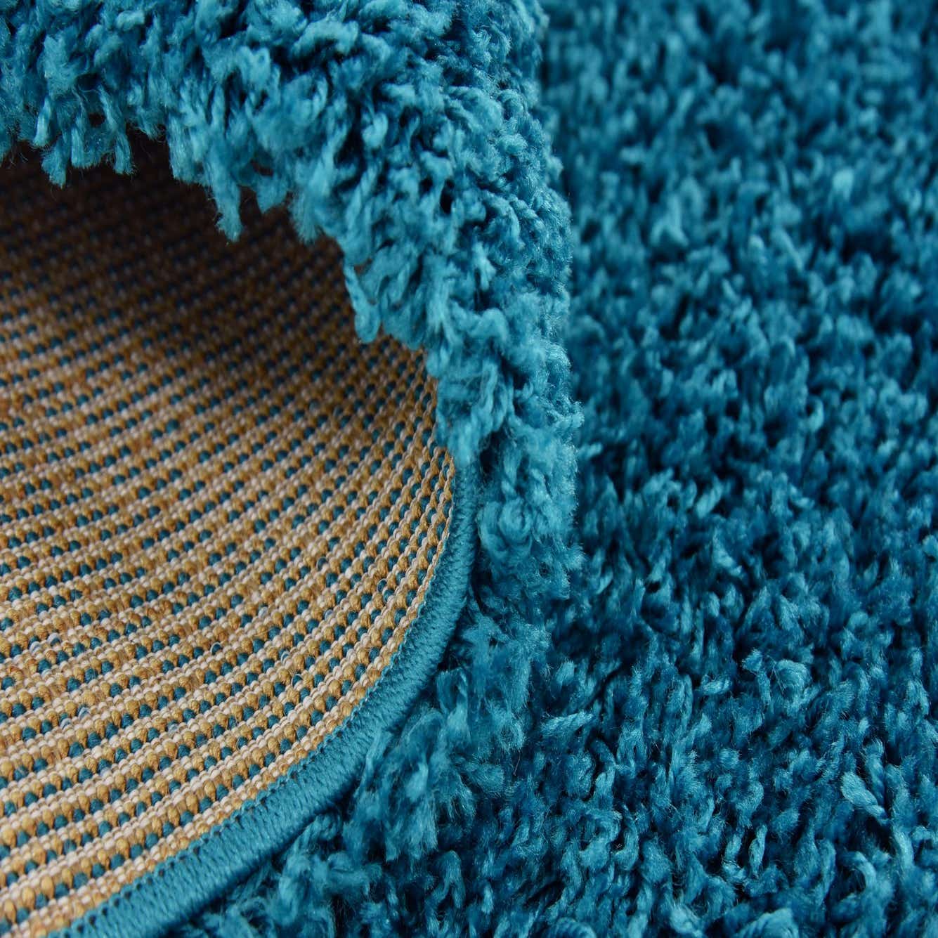 Turquoise 8' x 8' Solid Shag Square Rug