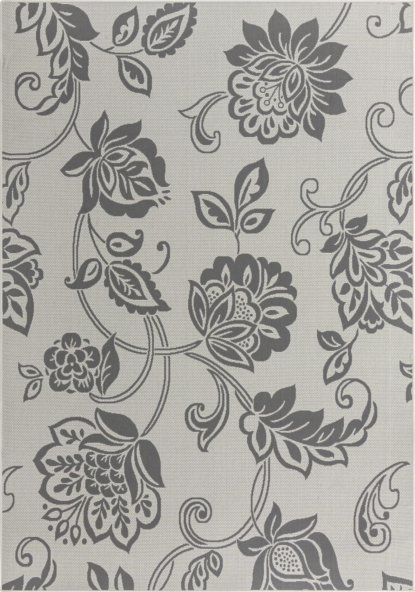 Gray 7' x 10' Outdoor Botanical Rug | Rugs.com