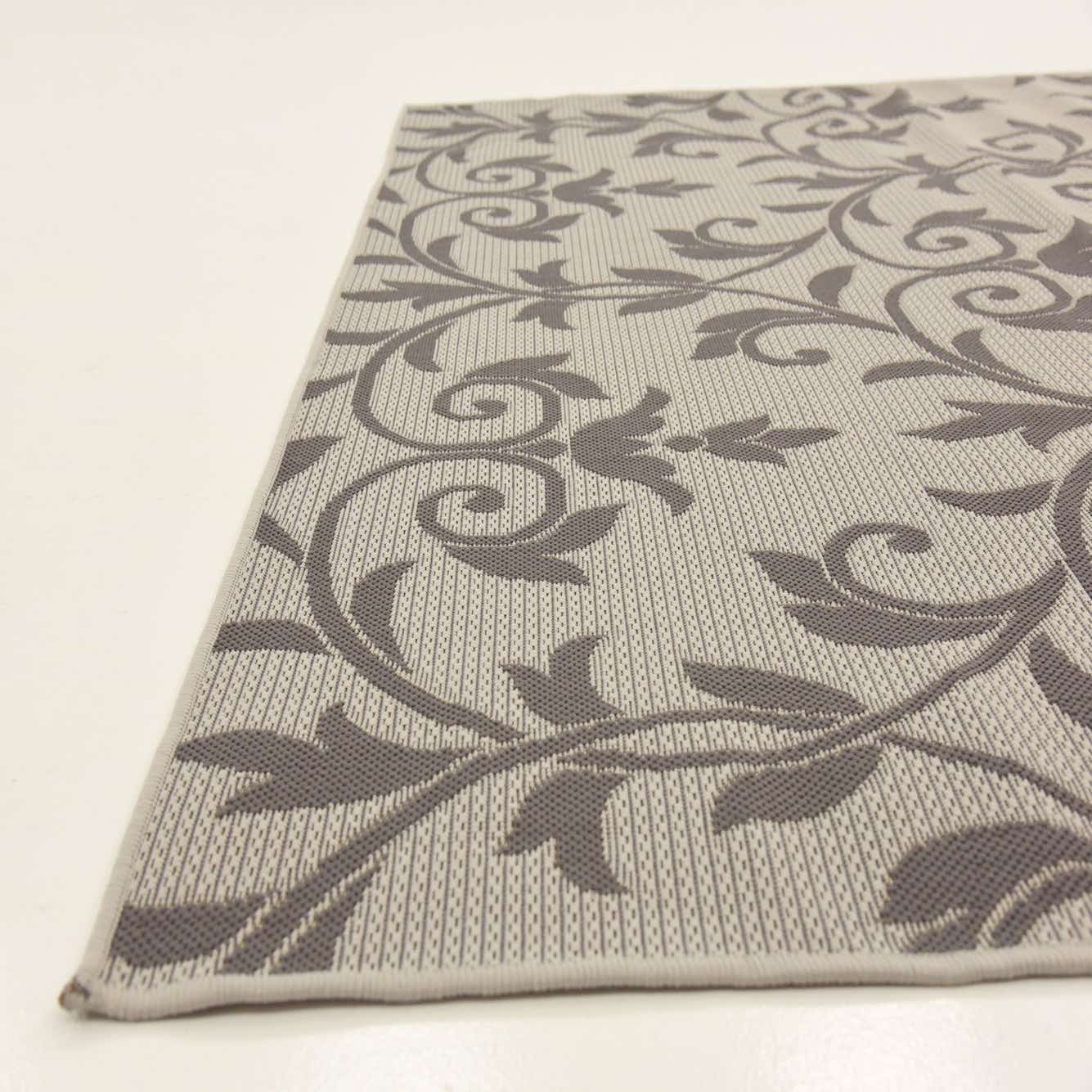 Gray 6' x 6' Outdoor Botanical Square Rug eSaleRugs