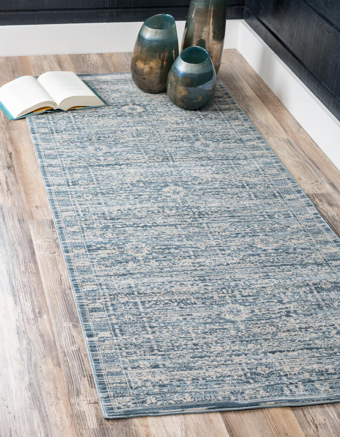 Blue 2' 7 x 6' Restoration Runner Rug eSaleRugs