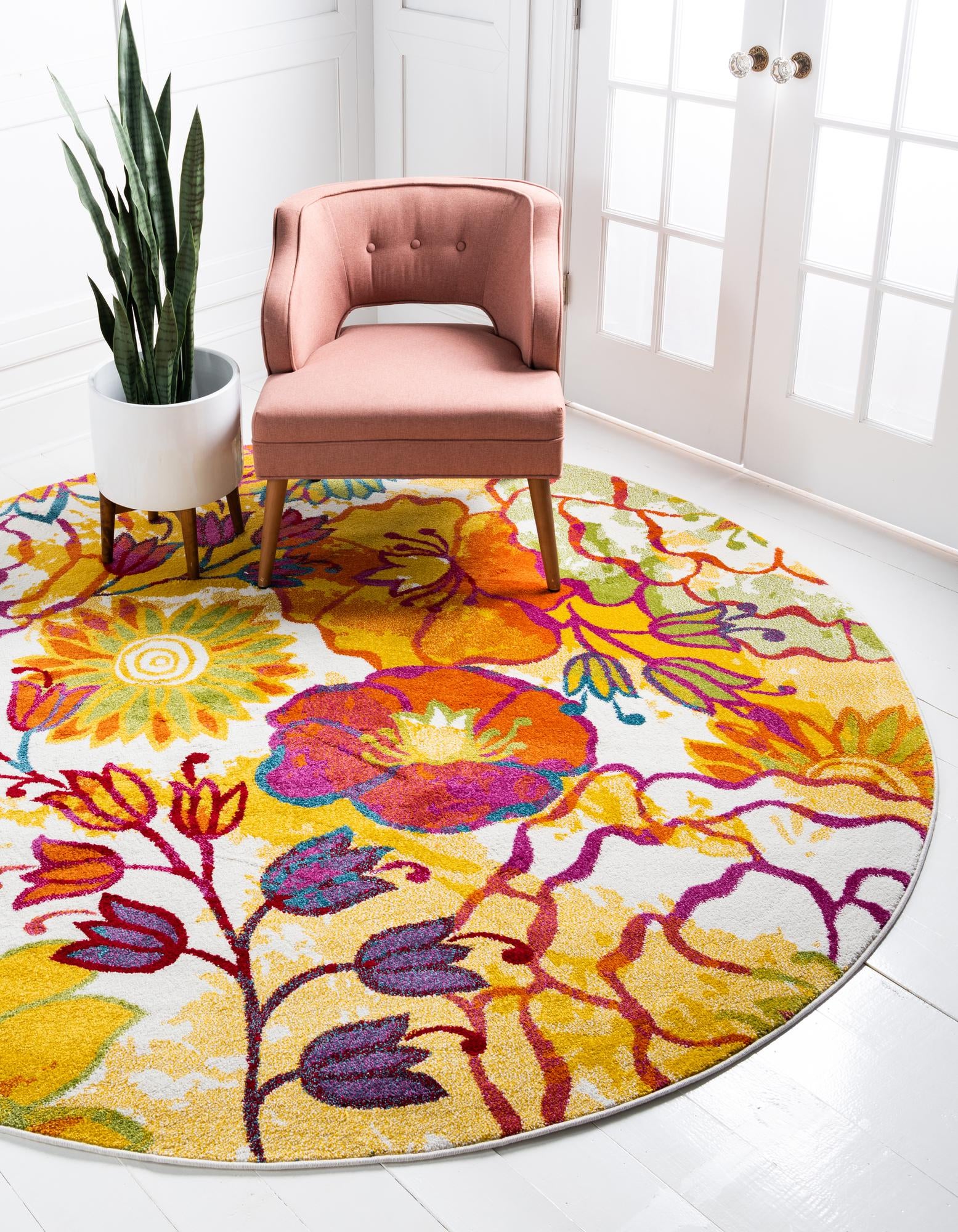 Multicolor 183cm x 183cm Florence Round Rug iRugs Singapore