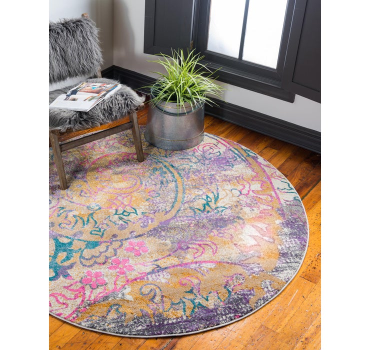 Multicolor 183cm x 183cm Florence Round Rug | iRugs Singapore