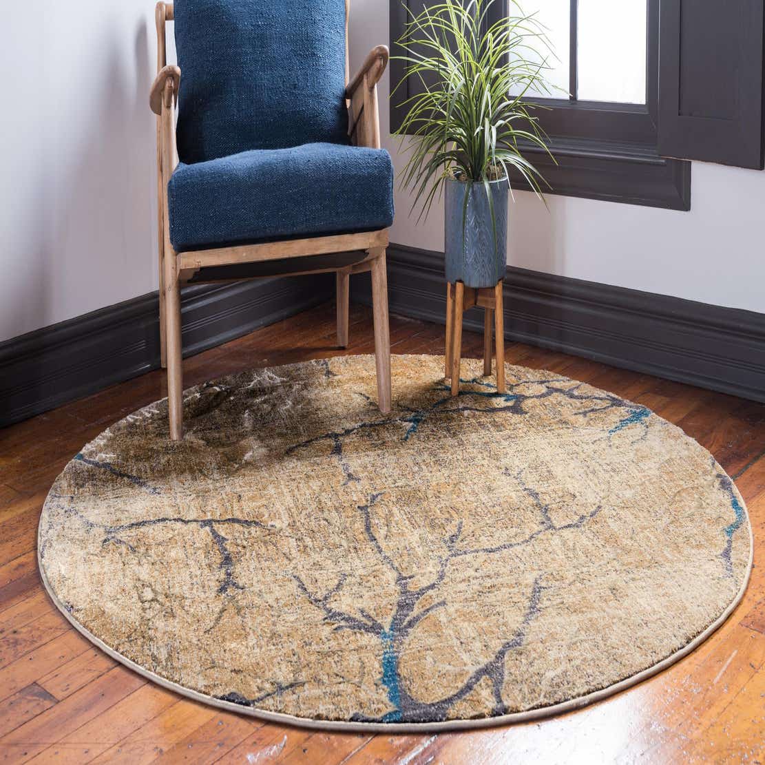 Light Brown 6' x 6' Aria Round Rug eSaleRugs