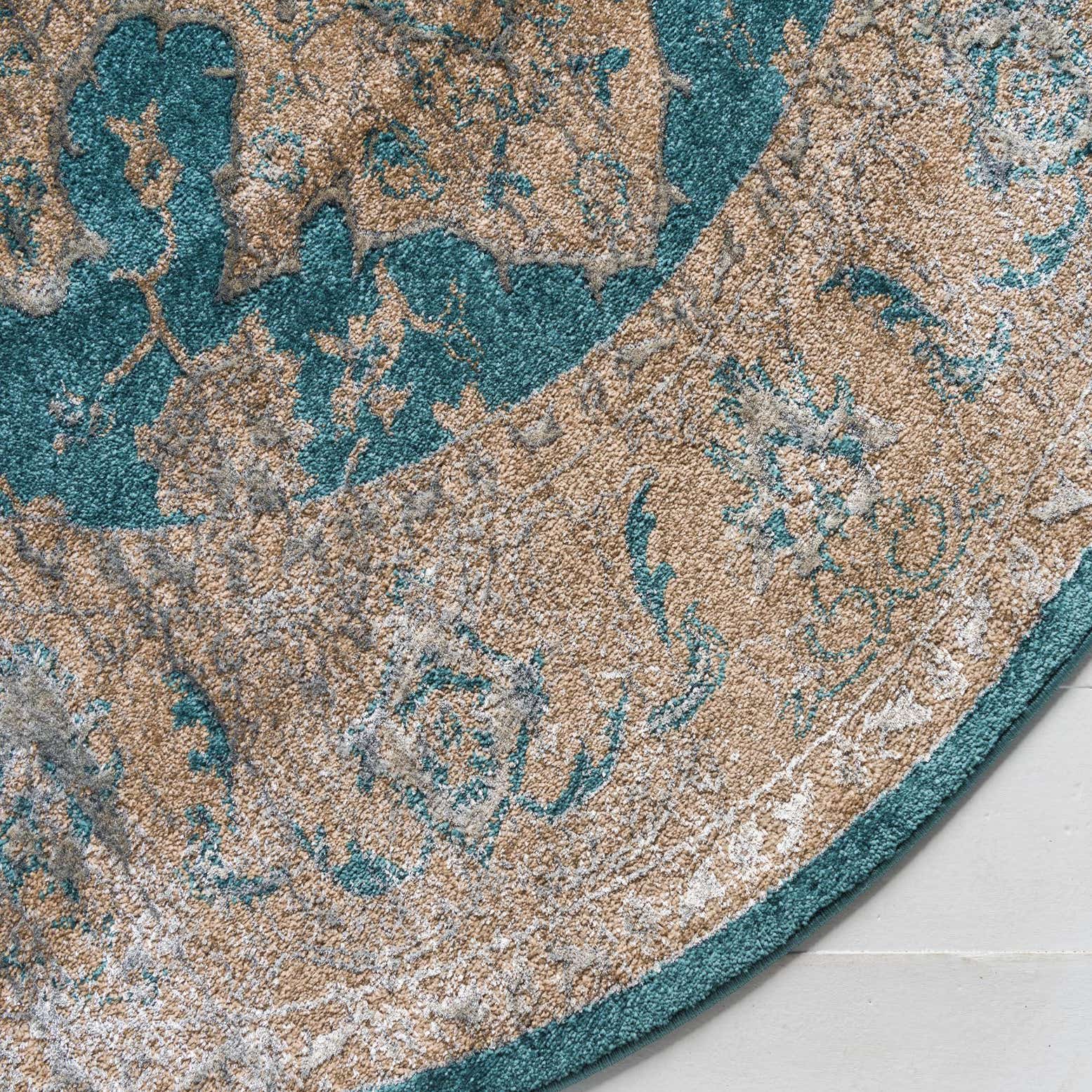 Teal 6' x 6' Aria Round Rug eSaleRugs