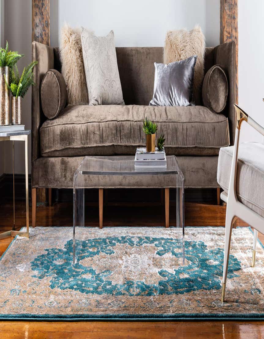 Teal 8' x 10' Aria Rug eSaleRugs