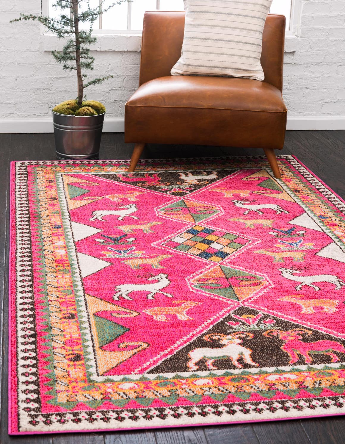 Pink 7' x 10' Santa Fe Rug eSaleRugs