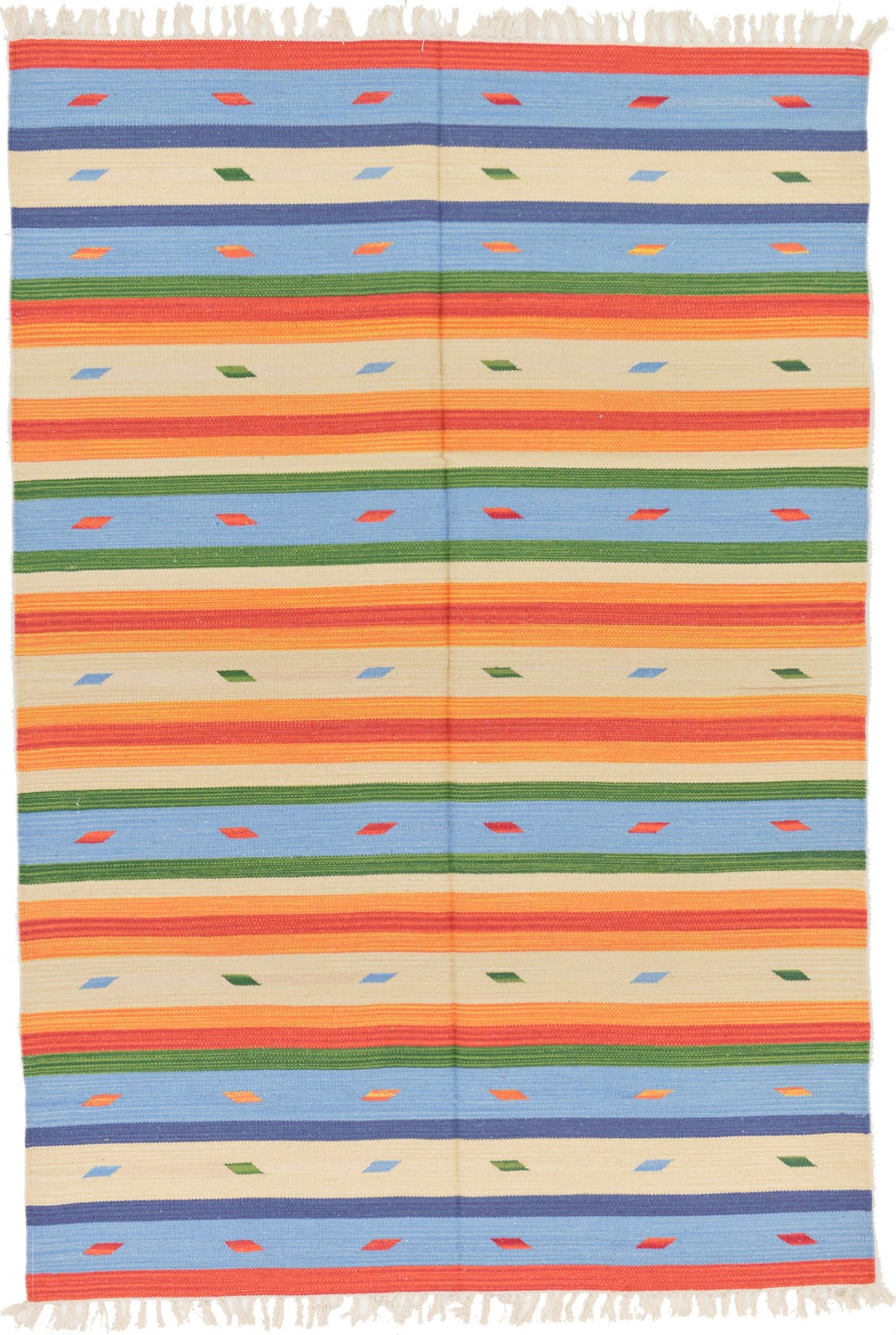 Cream 4' 7 x 6' 7 Kilim Dhurrie Rug eSaleRugs