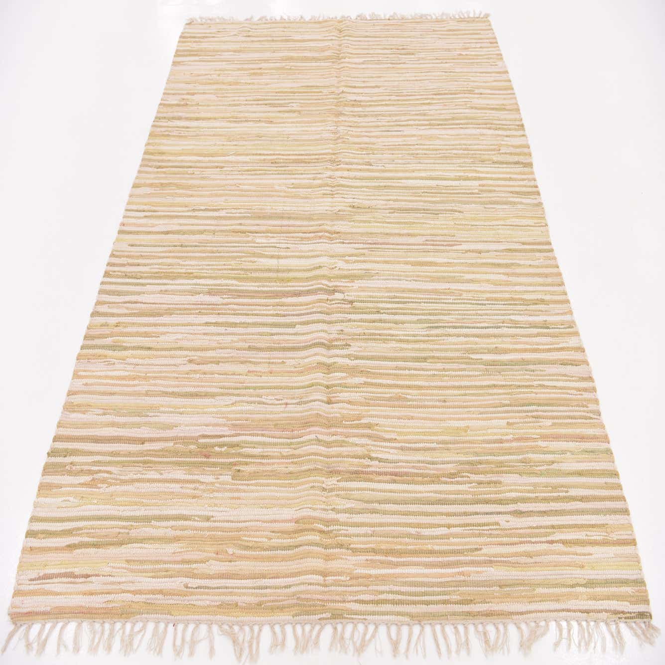 Ivory 5' 7 x 7' 10 Hand Woven Kilim Dhurrie Rug eSaleRugs