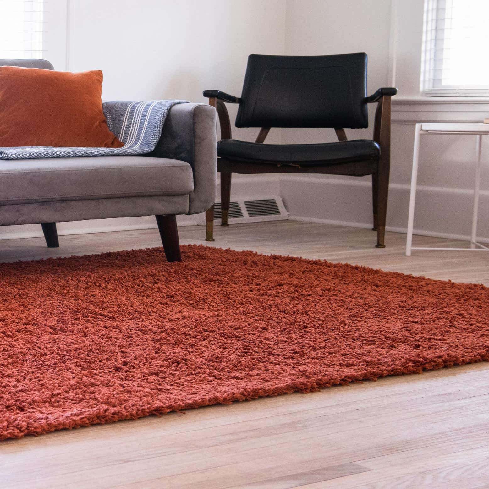 Terracotta 4' x 6' Solid Shag Rug eSaleRugs