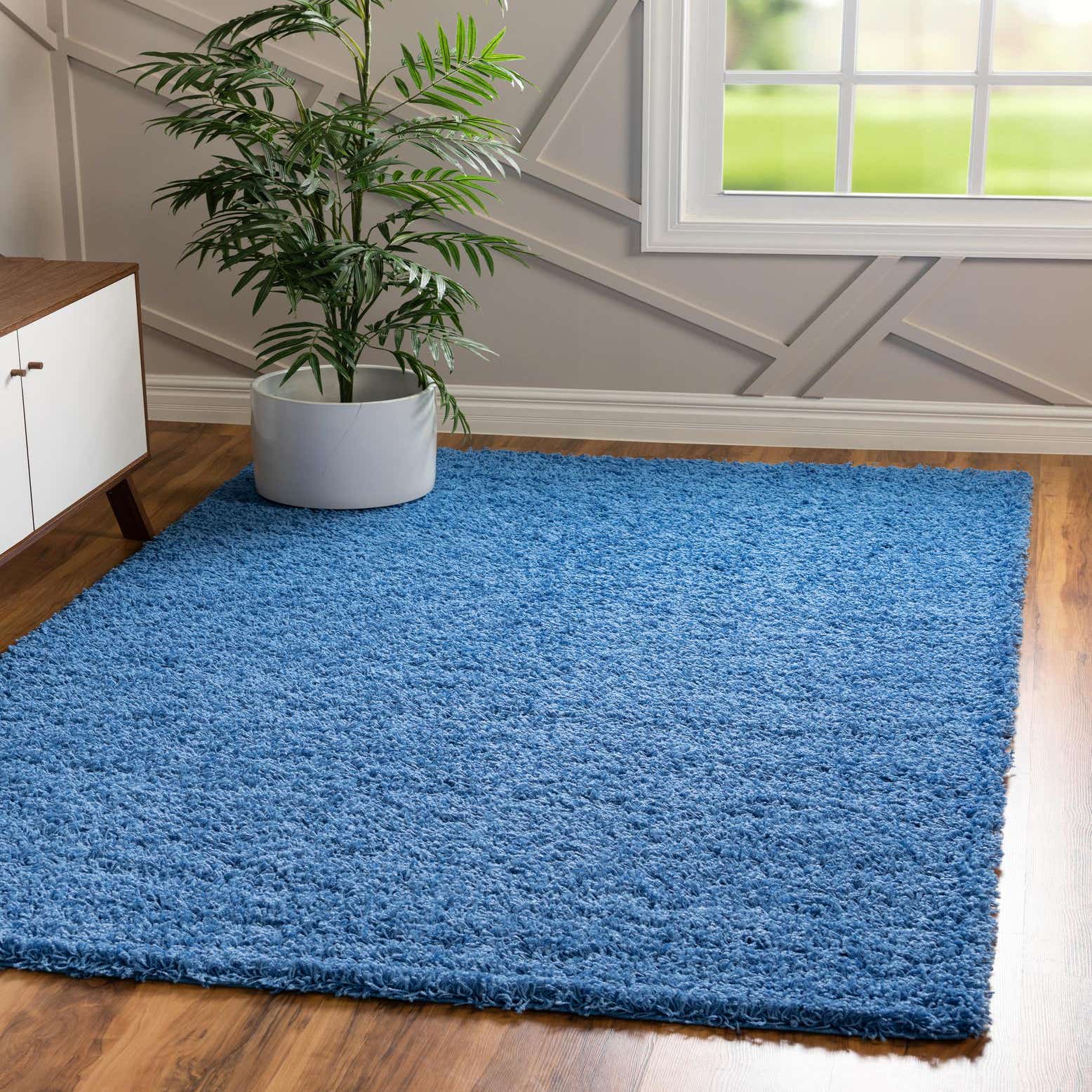 Periwinkle Blue 5' x 8' Solid Shag Rug