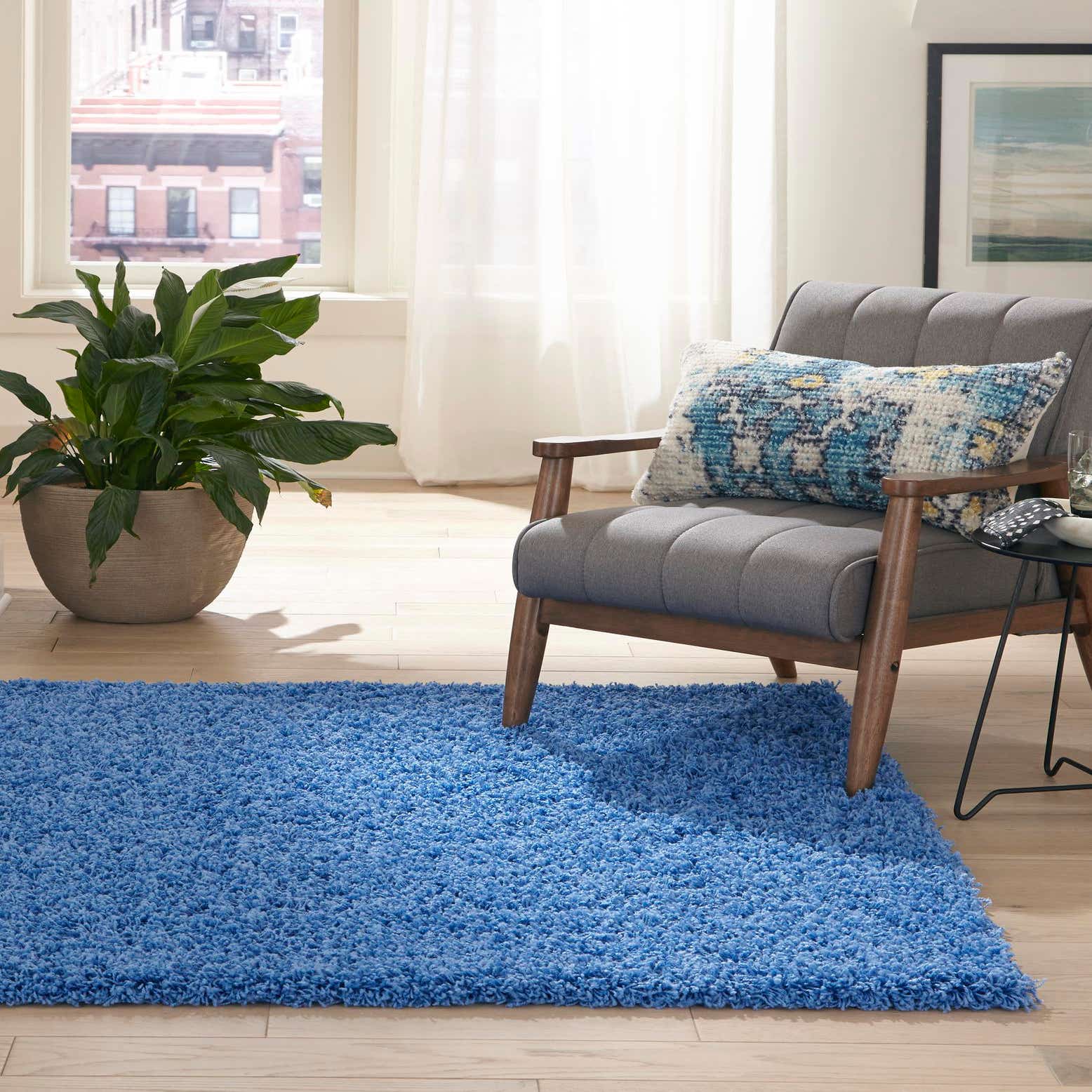 Periwinkle Blue 5' x 8' Solid Shag Rug