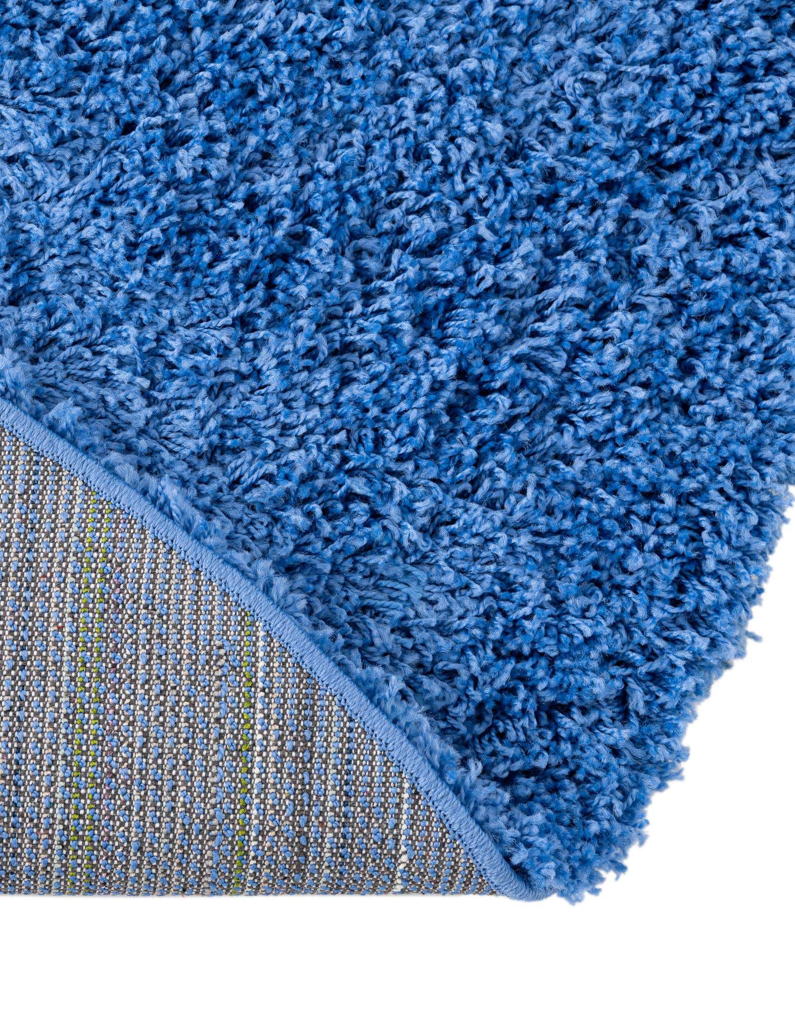 Periwinkle Blue 7' x 7' Solid Shag Round Rug | Rugs.com