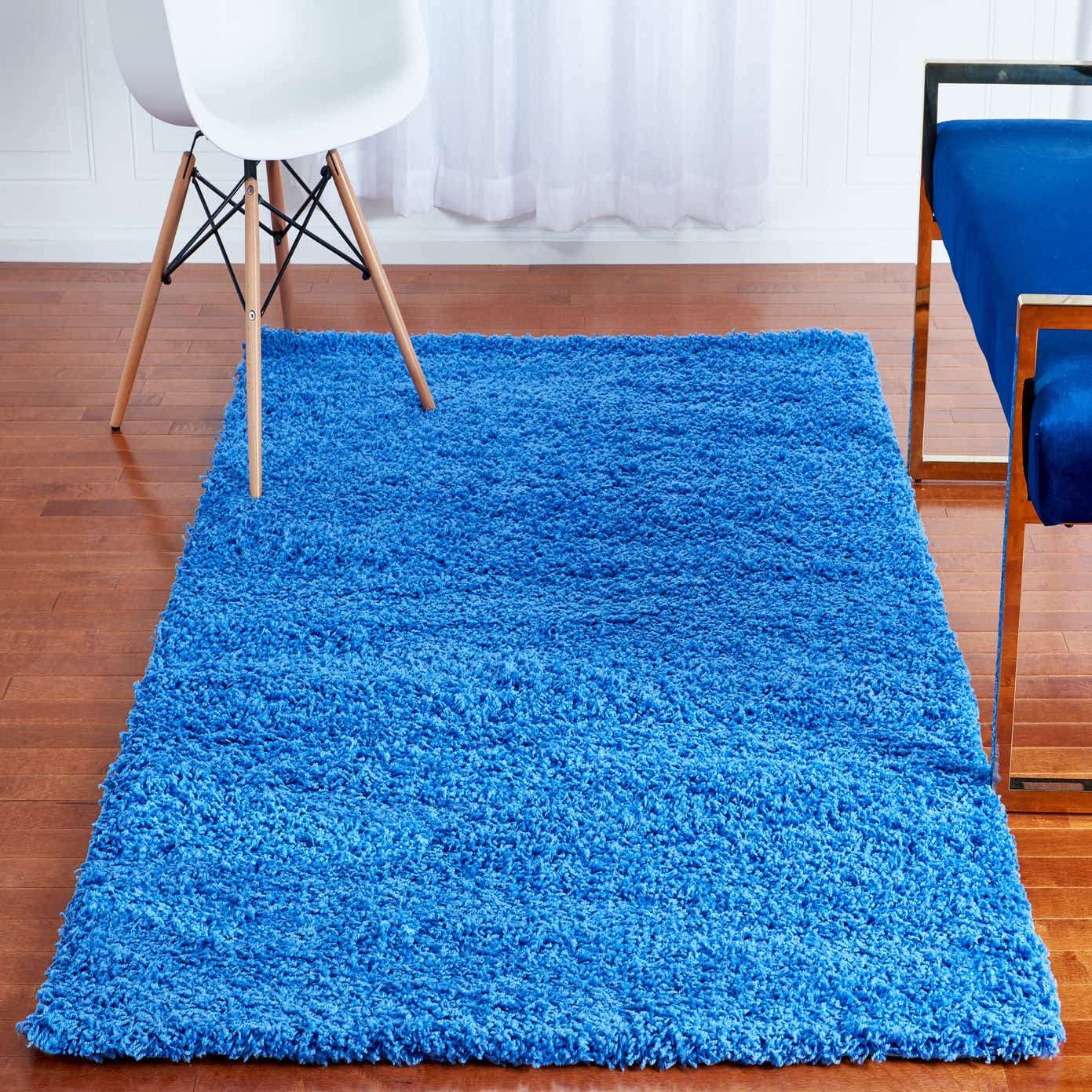Periwinkle Blue 4' x 6' Solid Shag Rug eSaleRugs