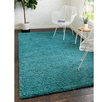 Deep Aqua Blue 10 X 13 Solid Shag Rug Esalerugs