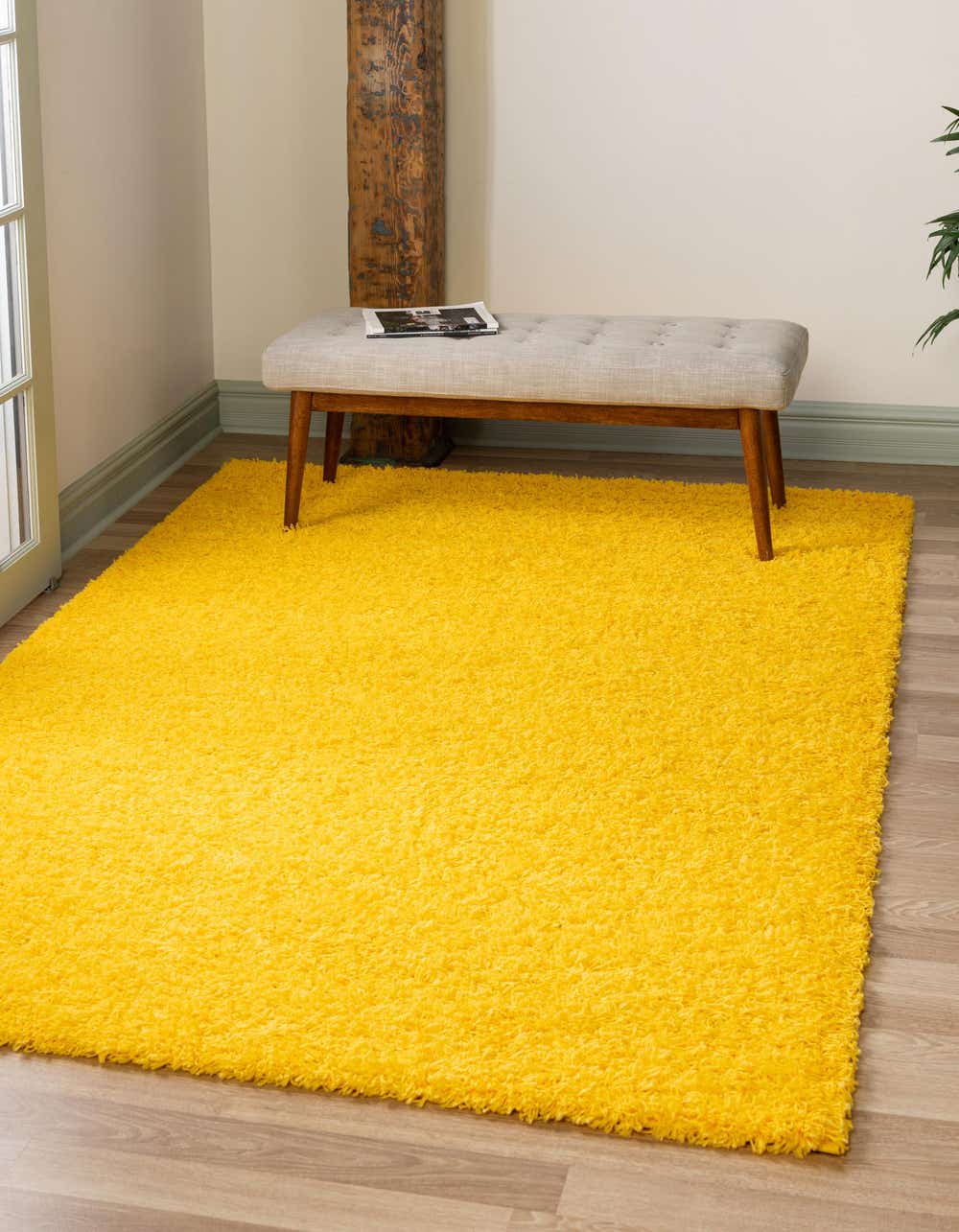 Tuscan Sun Yellow 2' 2 x 3' Solid Shag Rug | Rugs.com