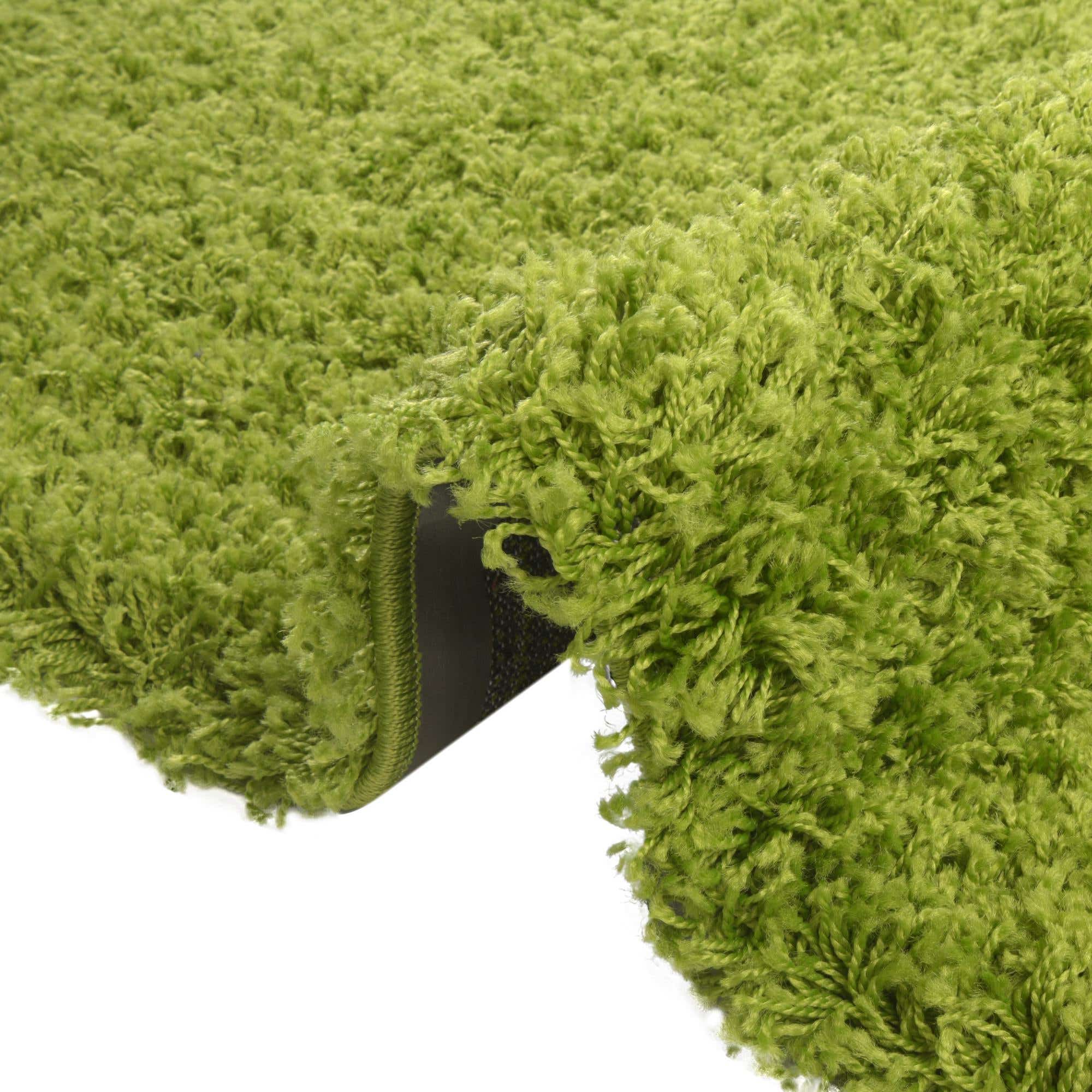 Grass Green 2' 6 x 10' Solid Shag Runner Rug eSaleRugs