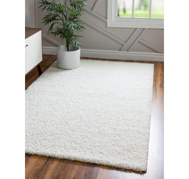 Snow White 12 X 15 Solid Shag Rug Esalerugs