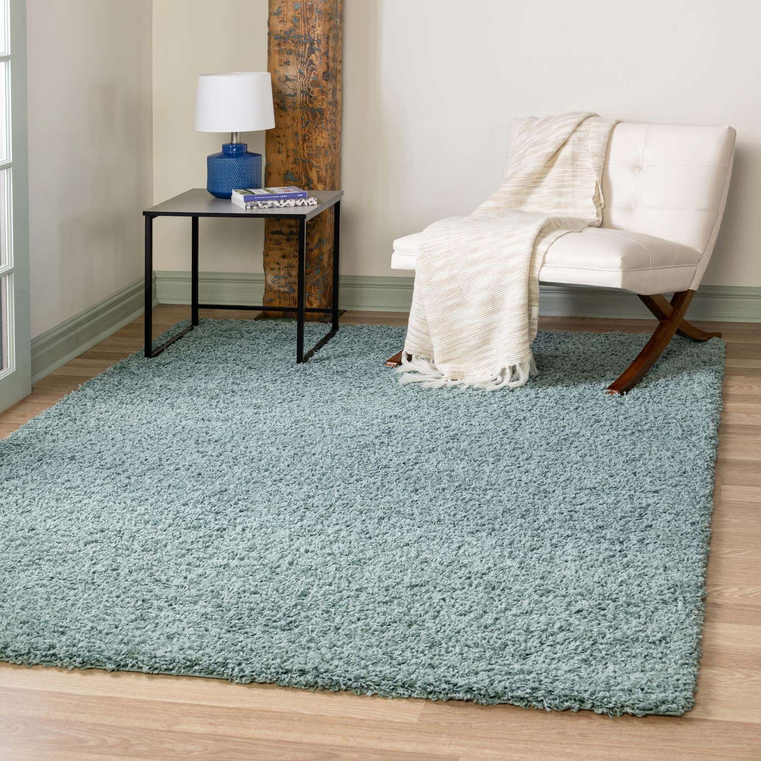 Light Slate Blue 10' x 13' Solid Shag Rug eSaleRugs