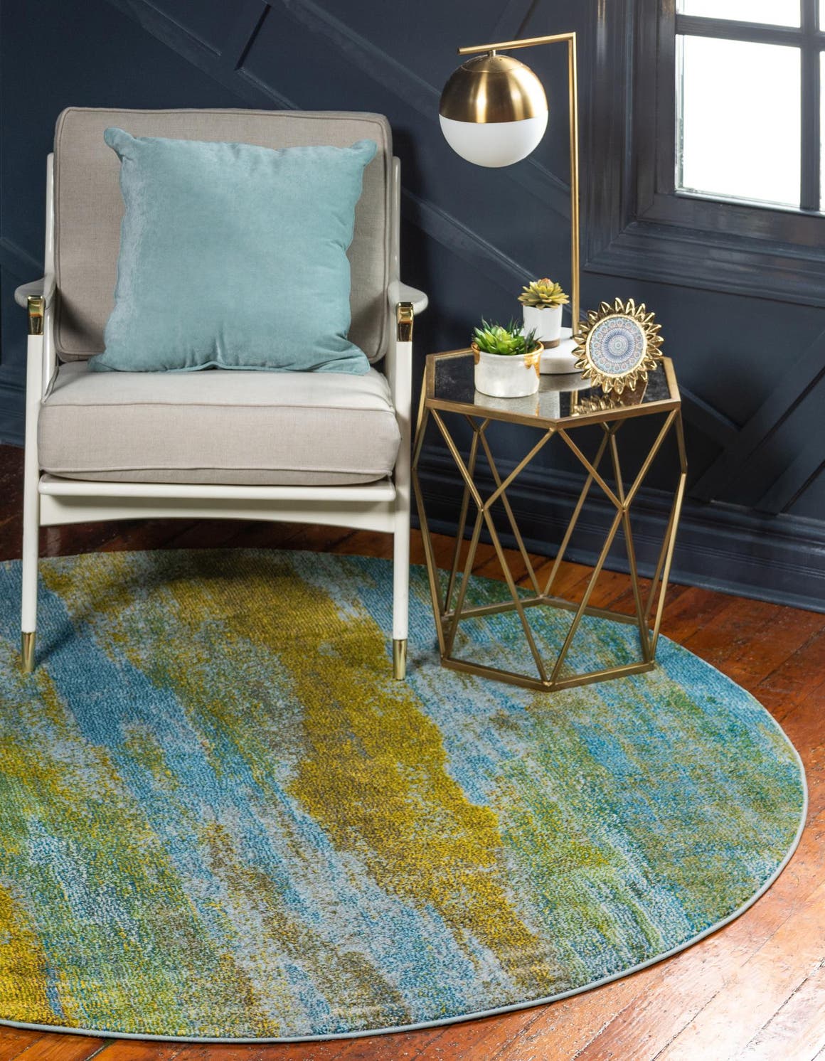 Turquoise 8' x 8' Sevilla Round Rug