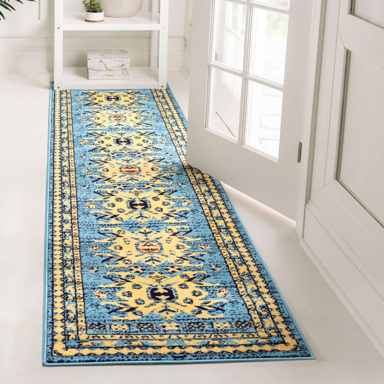 Light Blue 2' 7 x 10' Heris Runner Rug